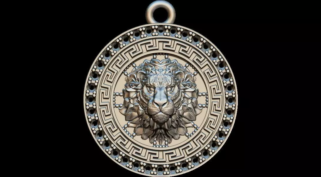 Lion Pendant 3D print model_0