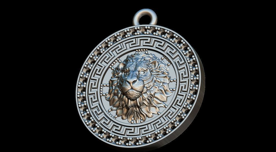 Lion Pendant 3D print model_1