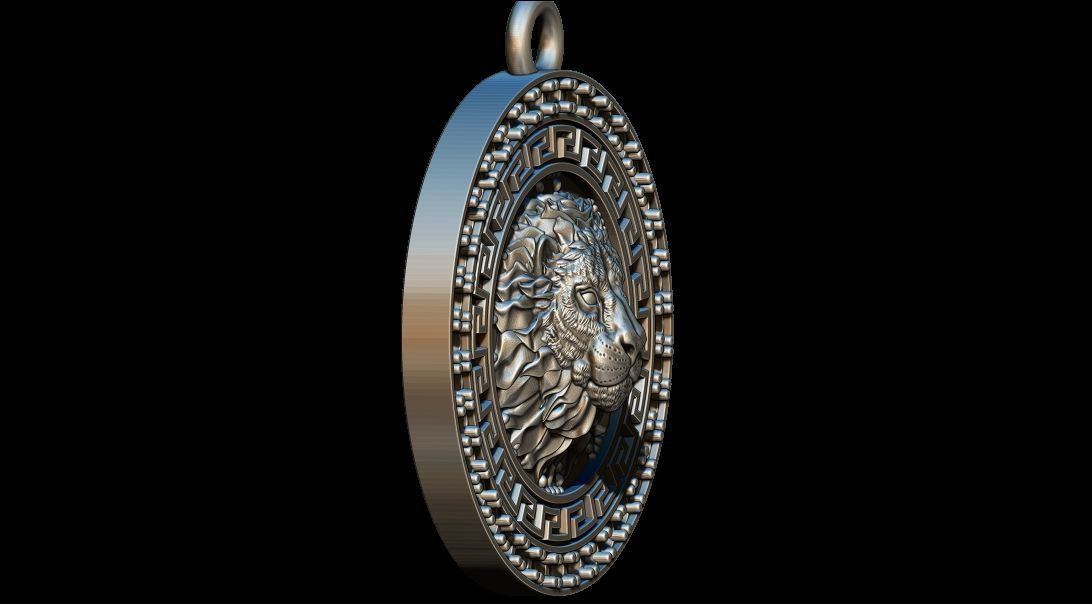 Lion Pendant 3D print model_4