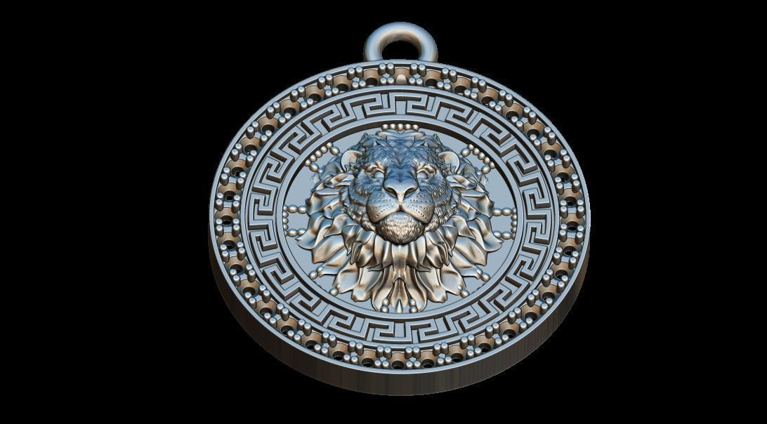 Lion Pendant 3D print model_6