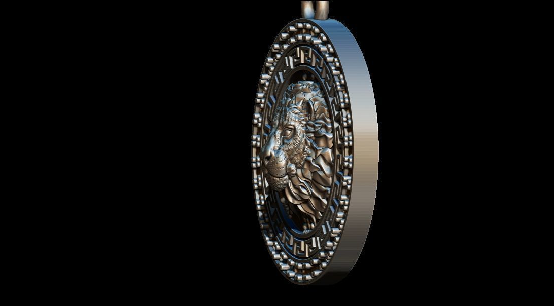 Lion Pendant 3D print model_3