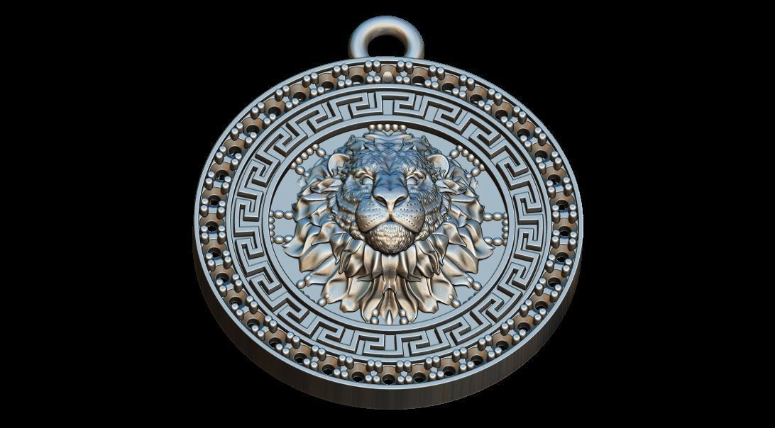 Lion Pendant 3D print model_2
