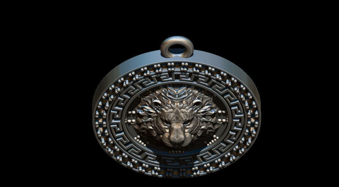 Lion Pendant 3D print model_5