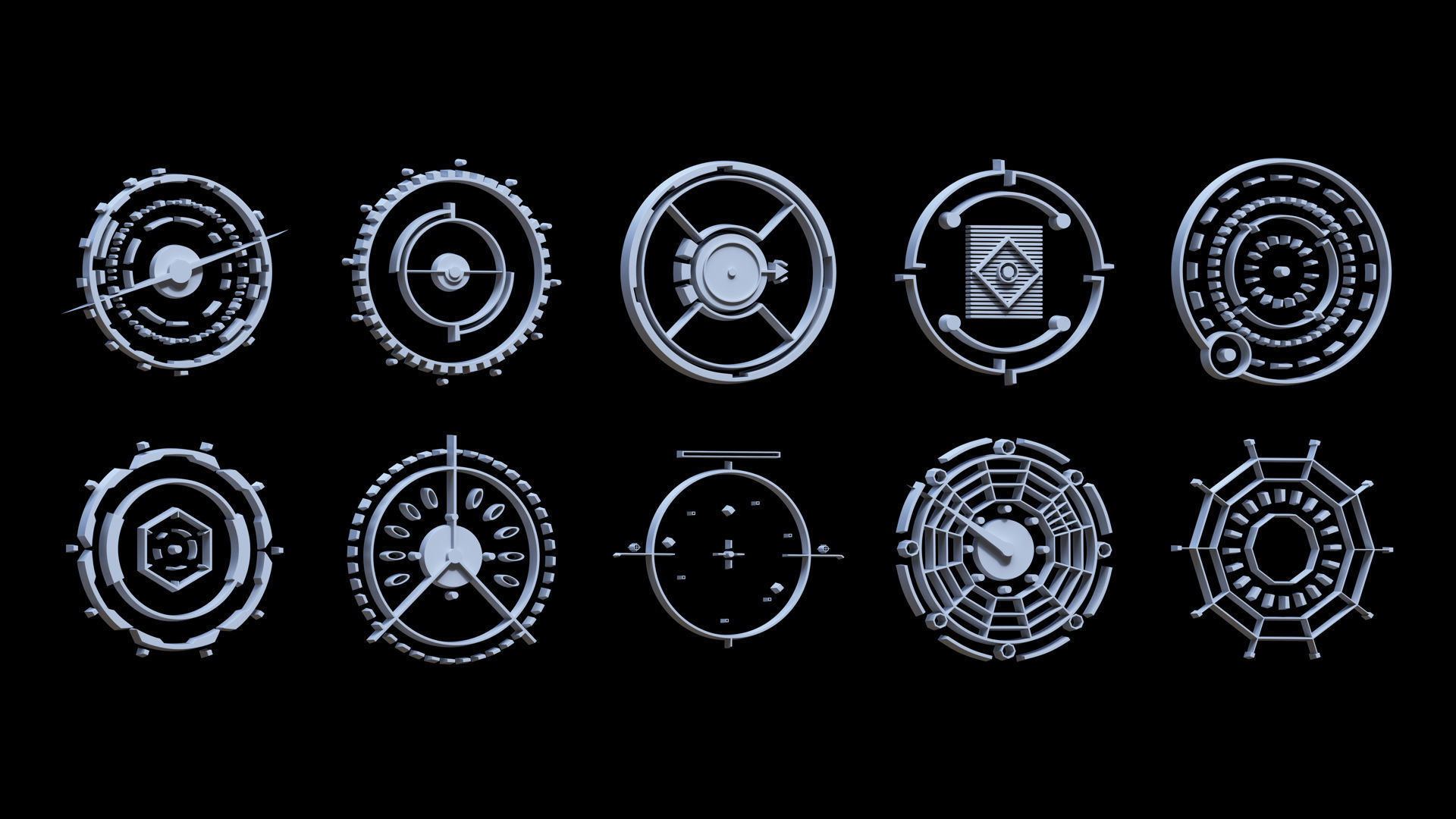 Sci-fi Hologram Base Mesh Vol 3 3D model_4