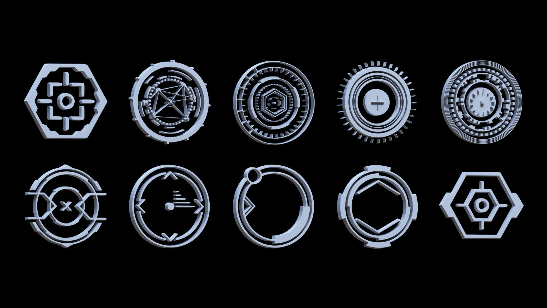 Sci-fi Hologram Base Mesh Vol 3 3D model_5