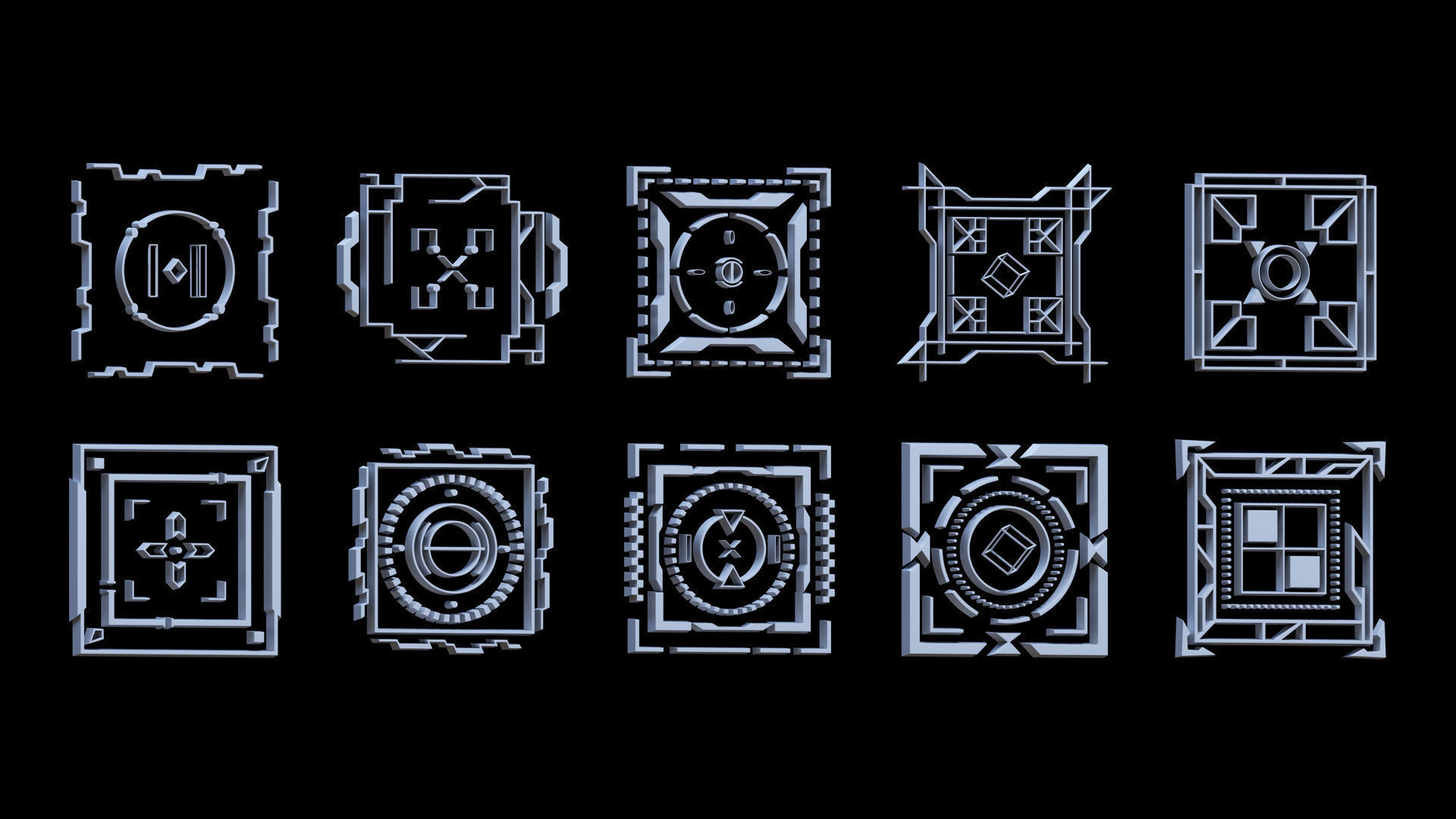 Sci-fi Hologram Base Mesh Vol 3 3D model_2