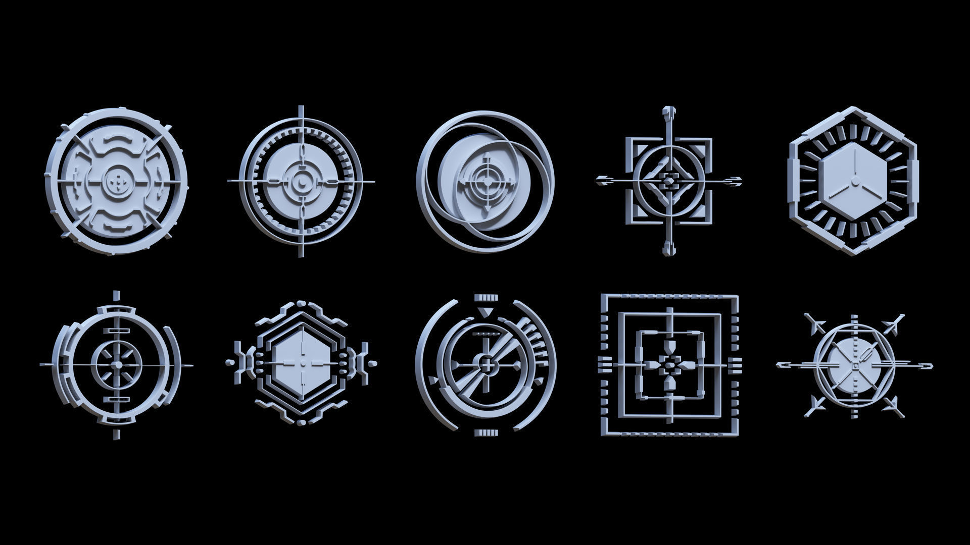 Sci-fi Hologram Base Mesh Vol 3 3D model_1