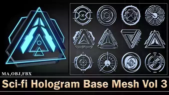 Sci-fi Hologram Base Mesh Vol 3 3D model