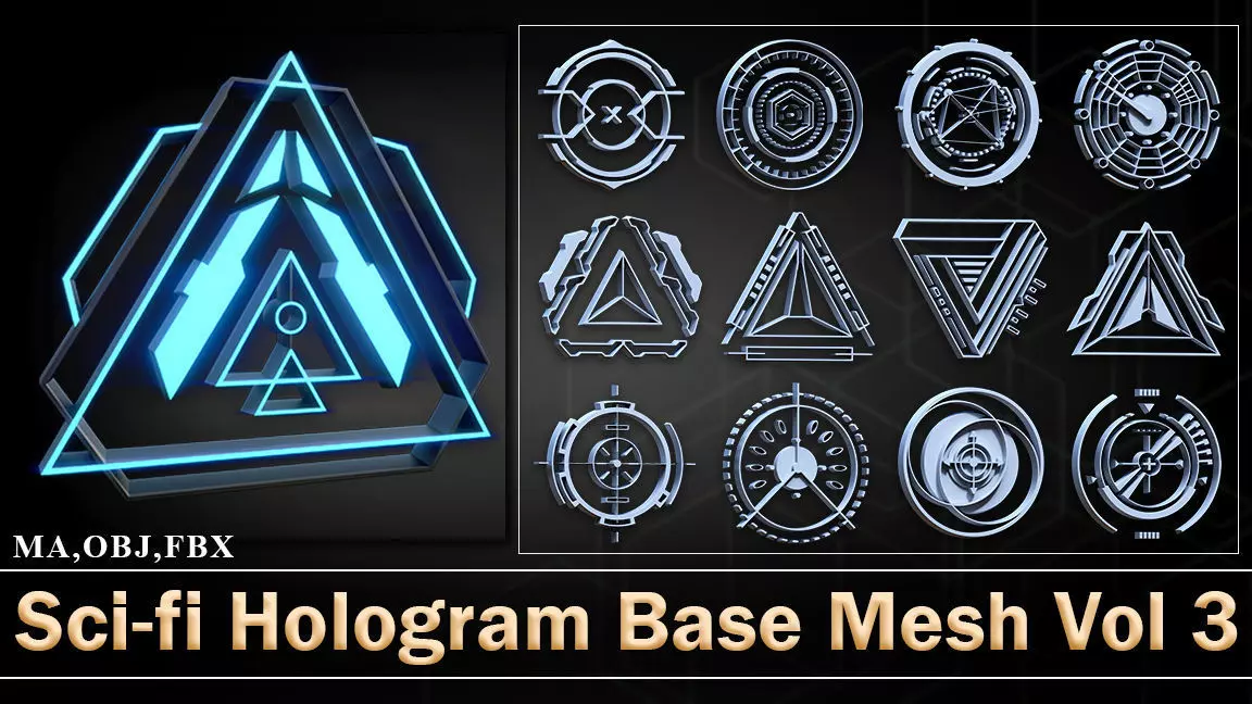 Sci-fi Hologram Base Mesh Vol 3 3D model_0
