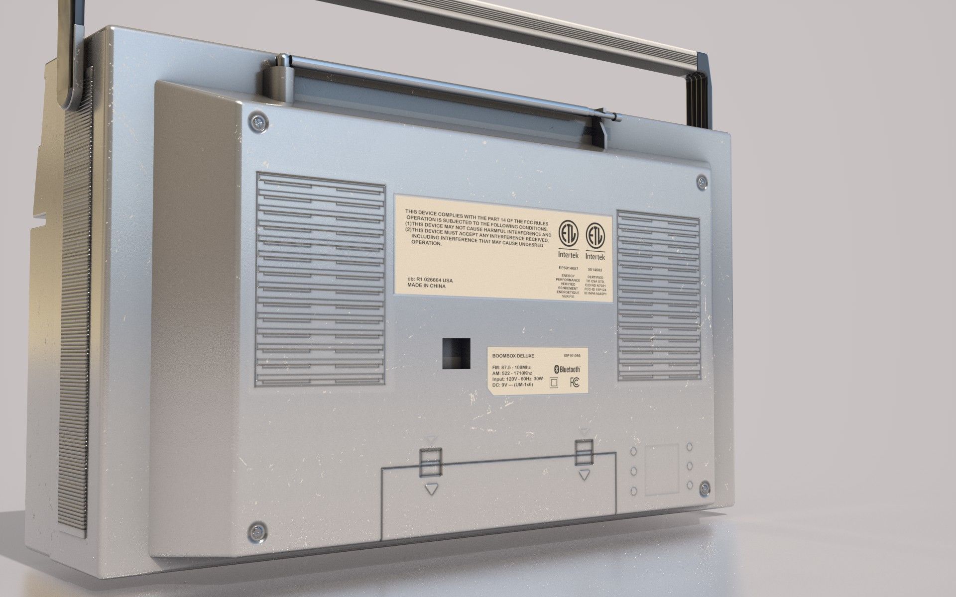 Retro Boom Box Portable Low-poly 3D model_5