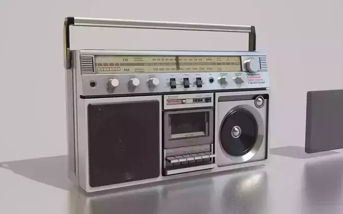 Retro Boom Box Portable Low-poly 3D model