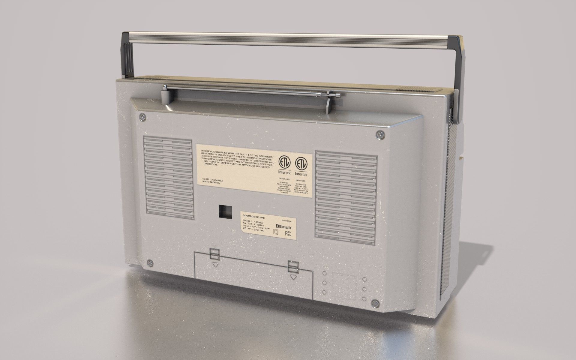 Retro Boom Box Portable Low-poly 3D model_4