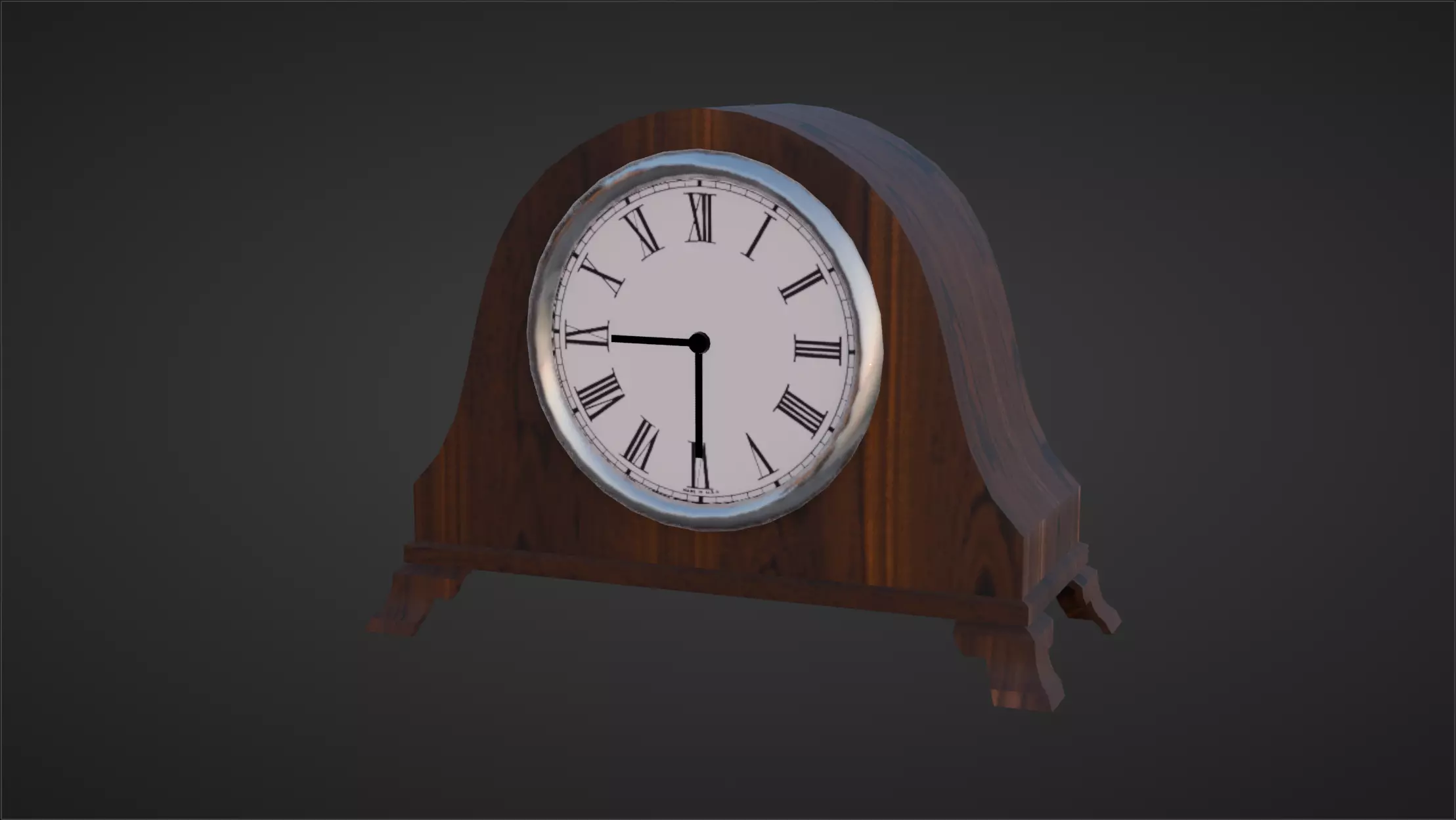 Antique clock Free low-poly 3D model_0