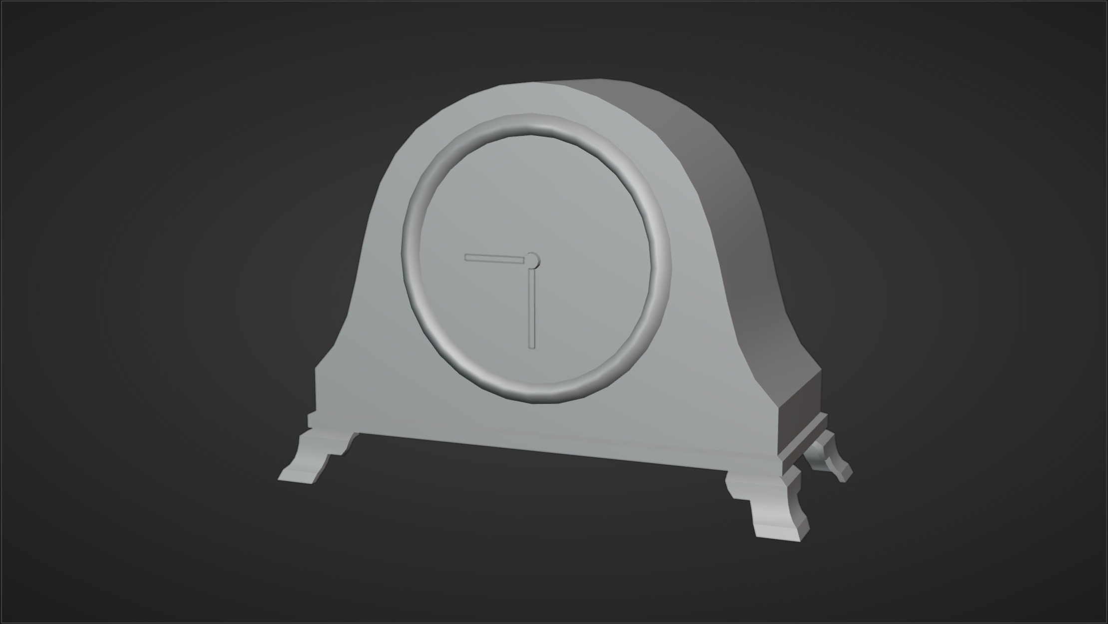 Antique clock Free low-poly 3D model_1