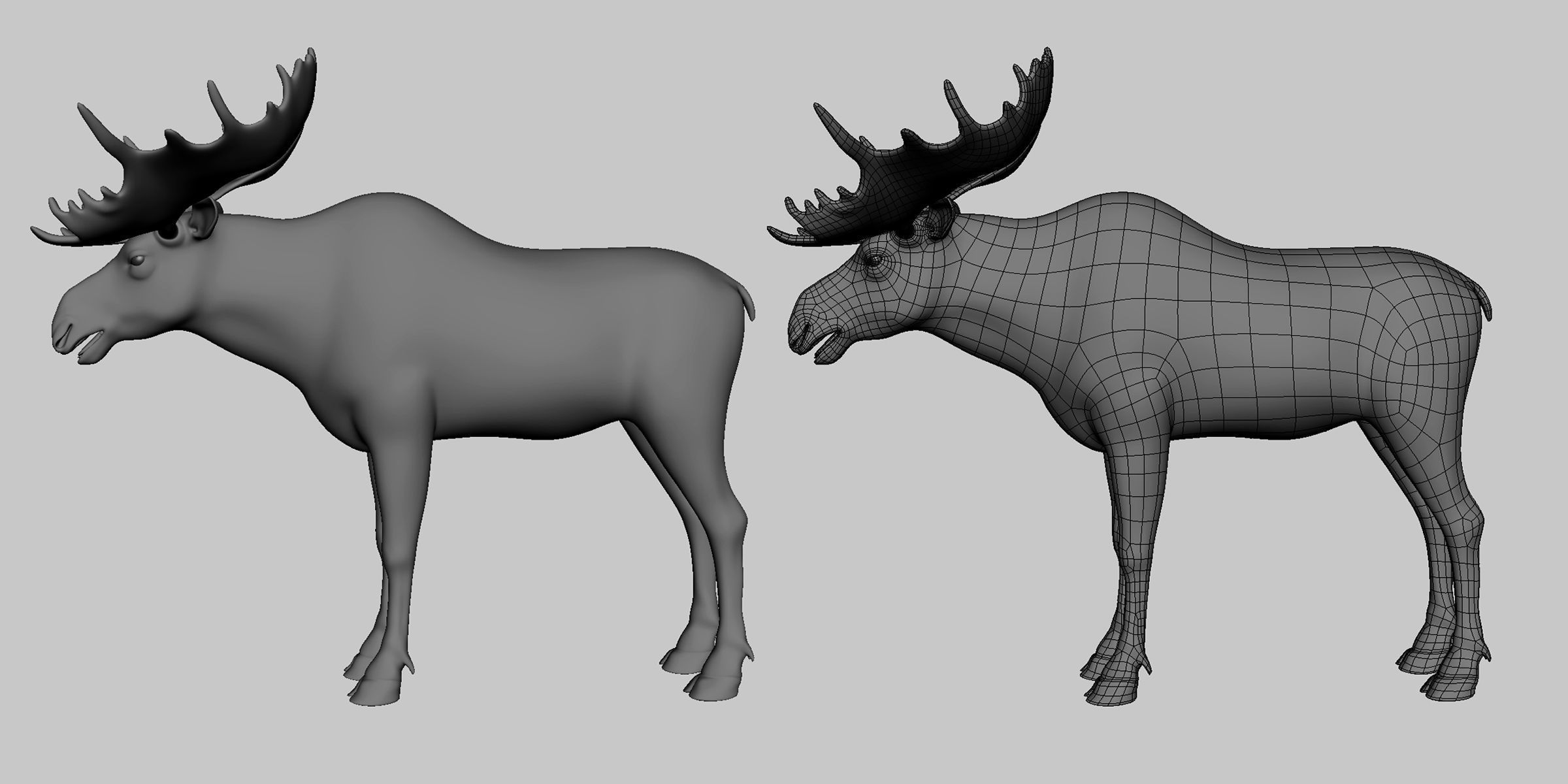 Moose Low-poly 3D model_3
