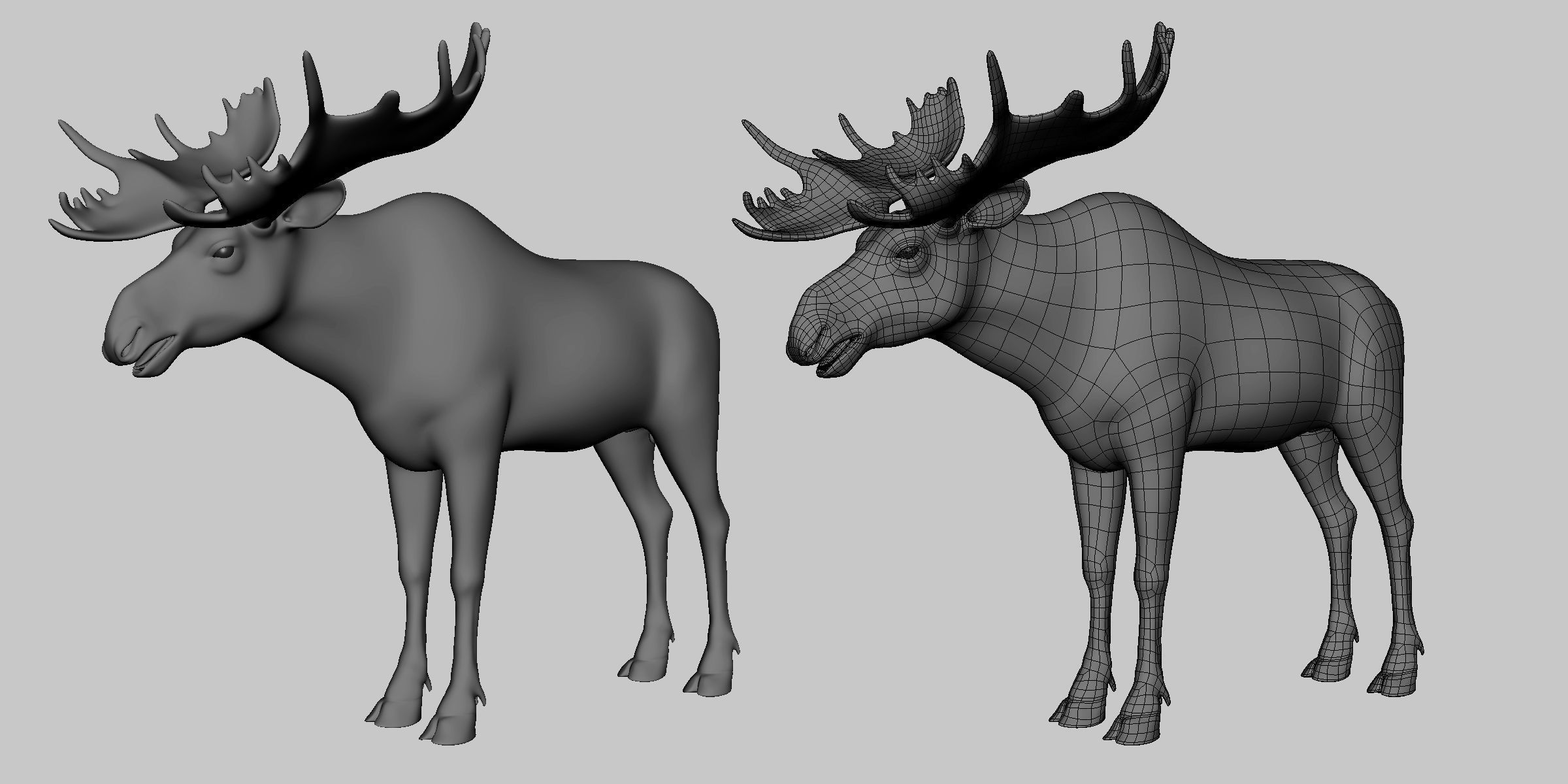 Moose Low-poly 3D model_2