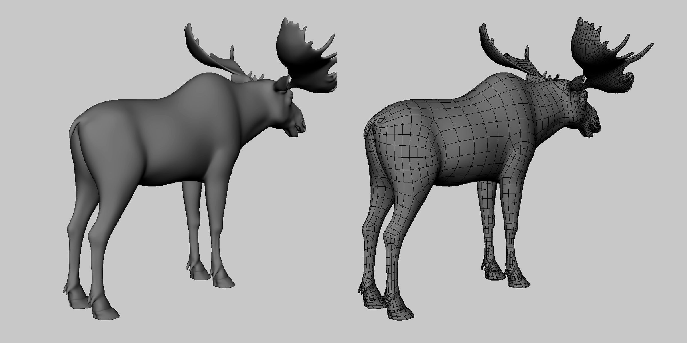 Moose Low-poly 3D model_4