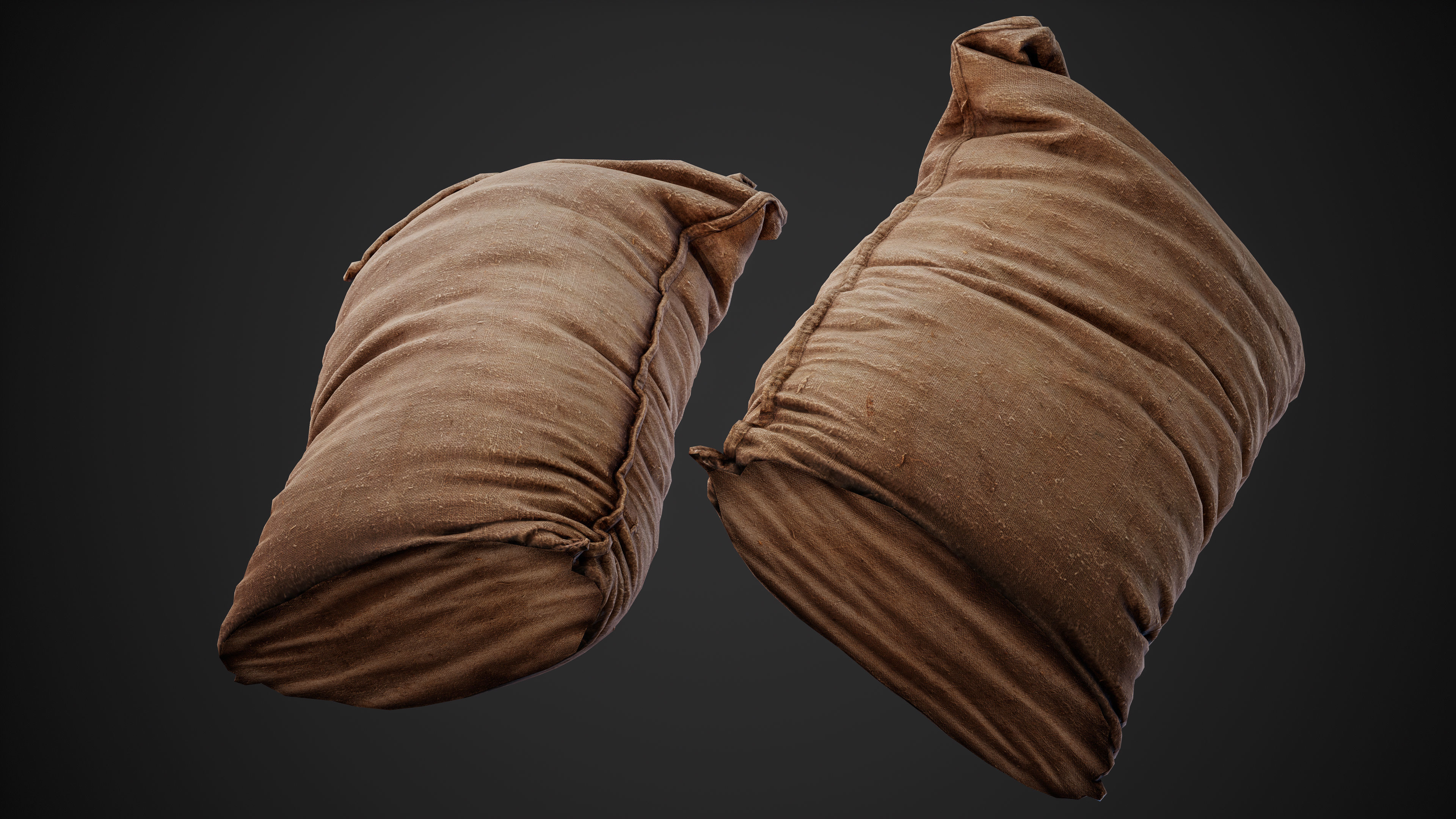 Realistic old burlap bag 04 photo scan Low-poly 3D model_15
