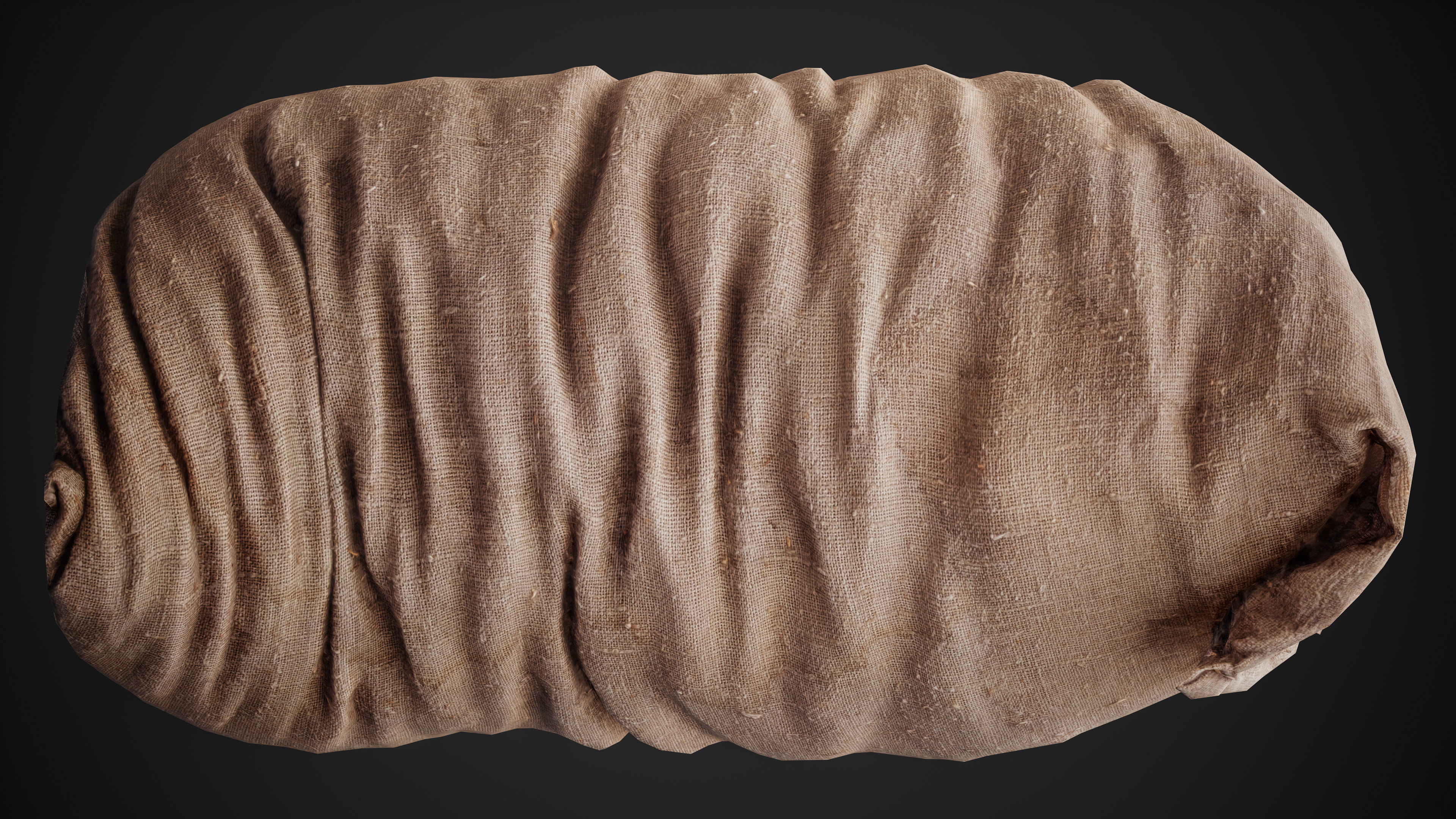 Realistic old burlap bag 04 photo scan Low-poly 3D model_14