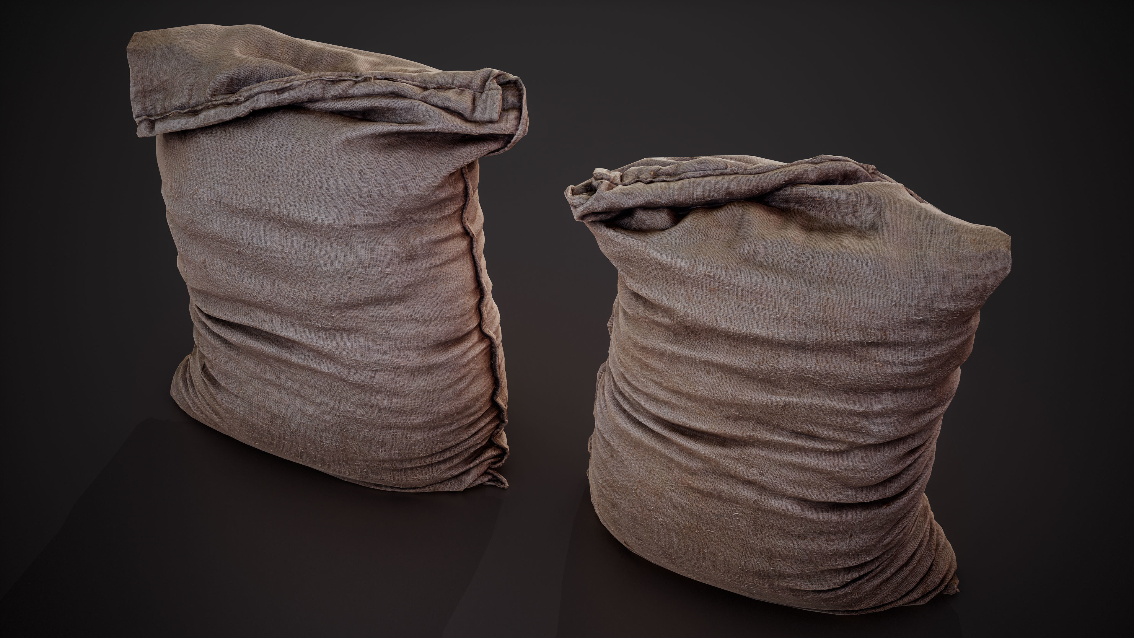 Realistic old burlap bag 04 photo scan Low-poly 3D model_4