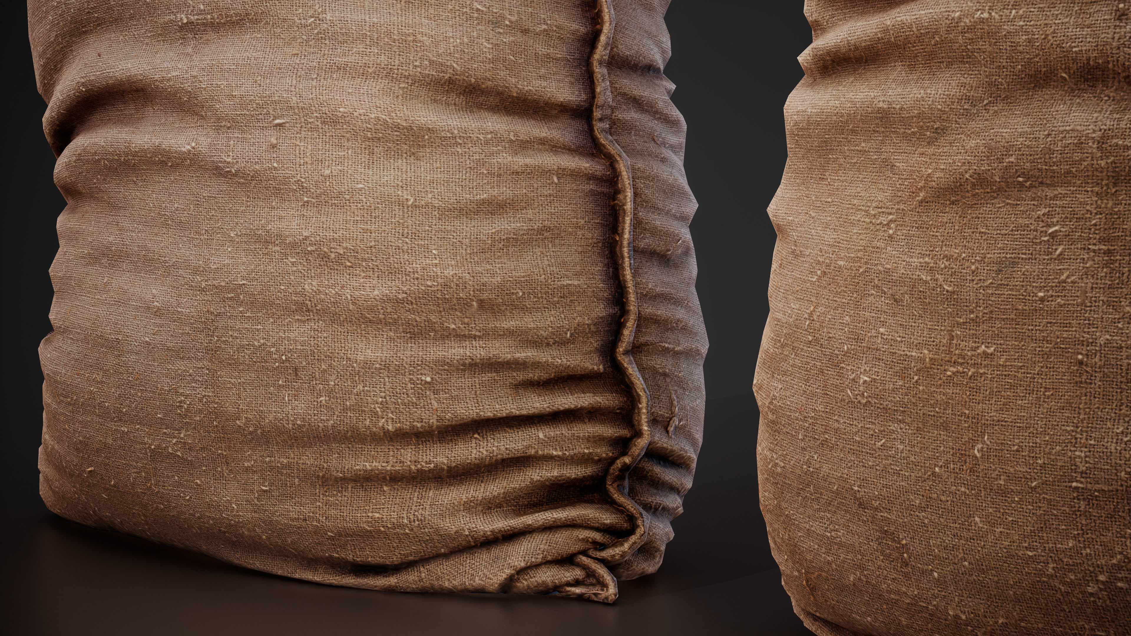 Realistic old burlap bag 04 photo scan Low-poly 3D model_6