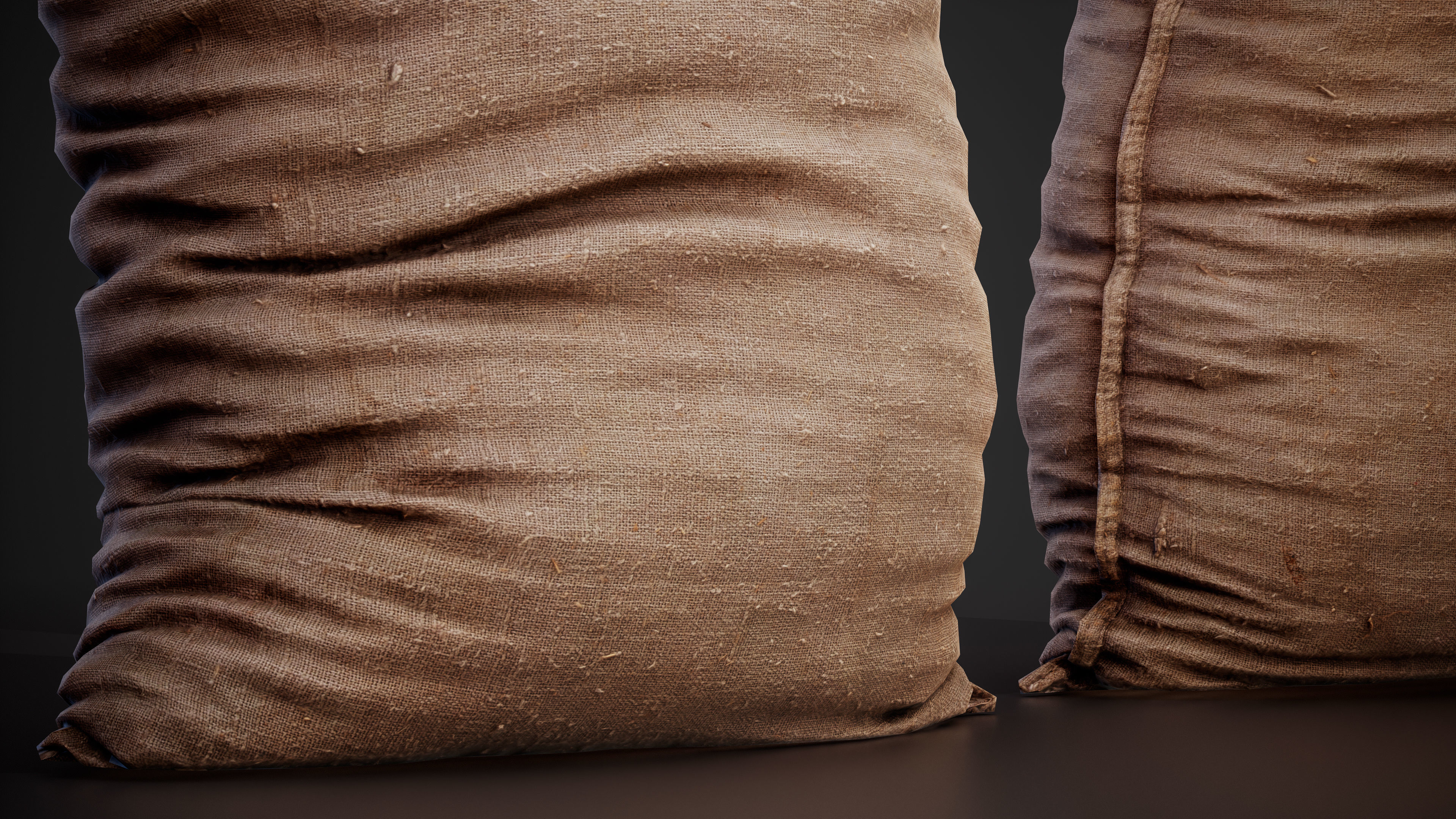 Realistic old burlap bag 04 photo scan Low-poly 3D model_5