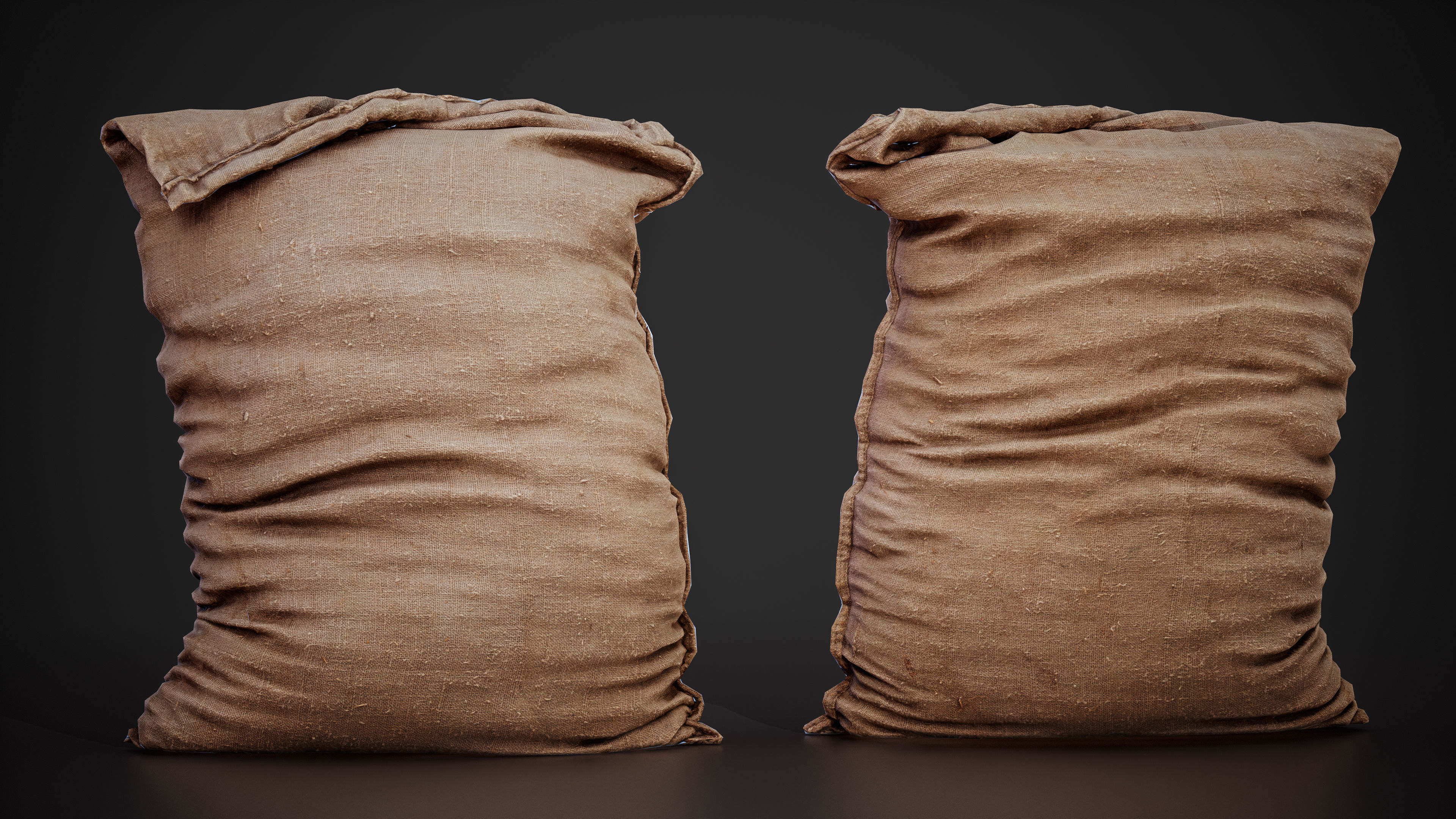 Realistic old burlap bag 04 photo scan Low-poly 3D model_2