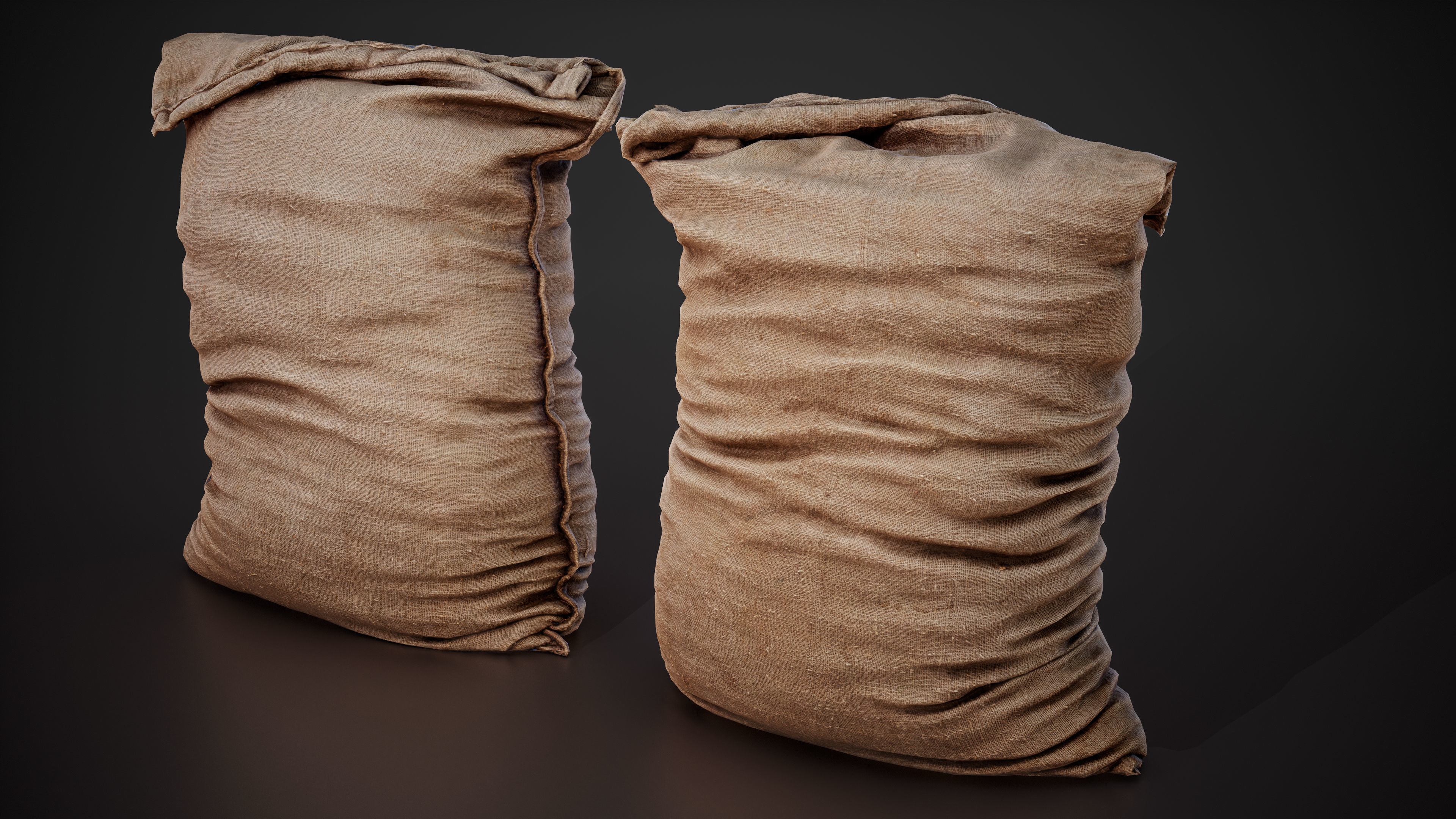 Realistic old burlap bag 04 photo scan Low-poly 3D model_3