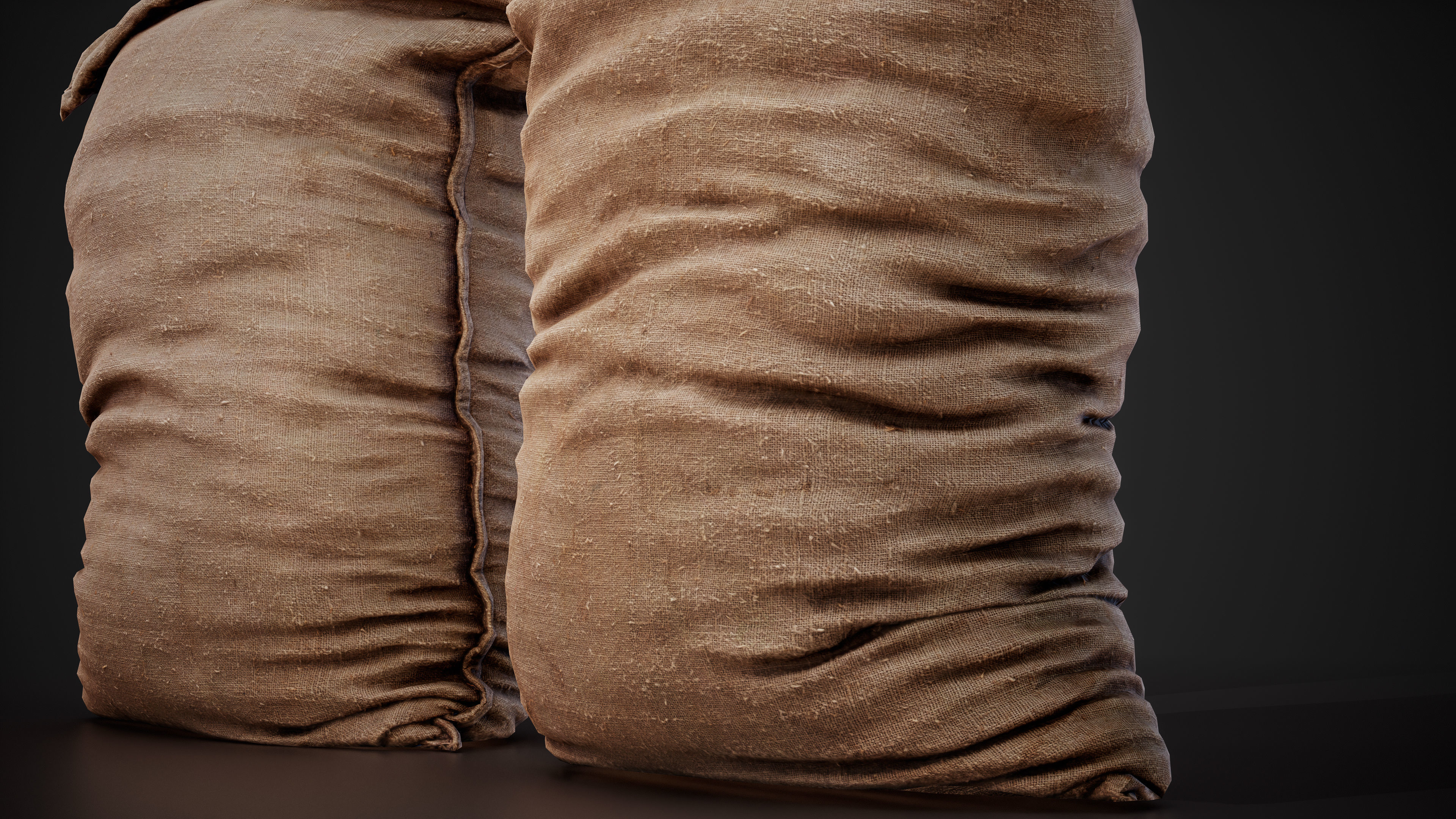 Realistic old burlap bag 04 photo scan Low-poly 3D model_8