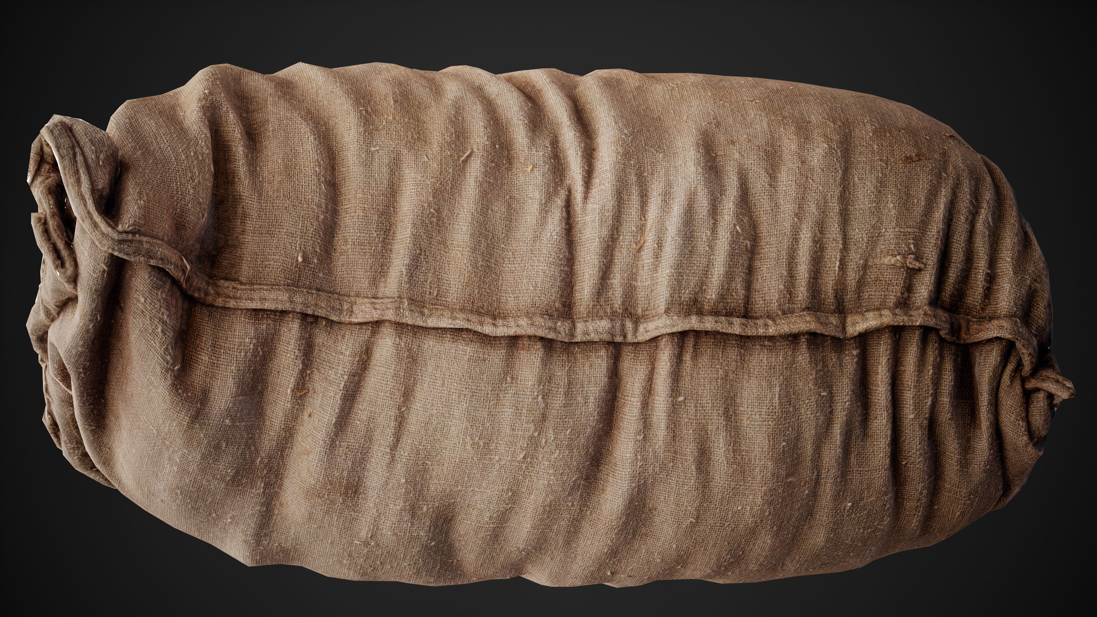 Realistic old burlap bag 04 photo scan Low-poly 3D model_13