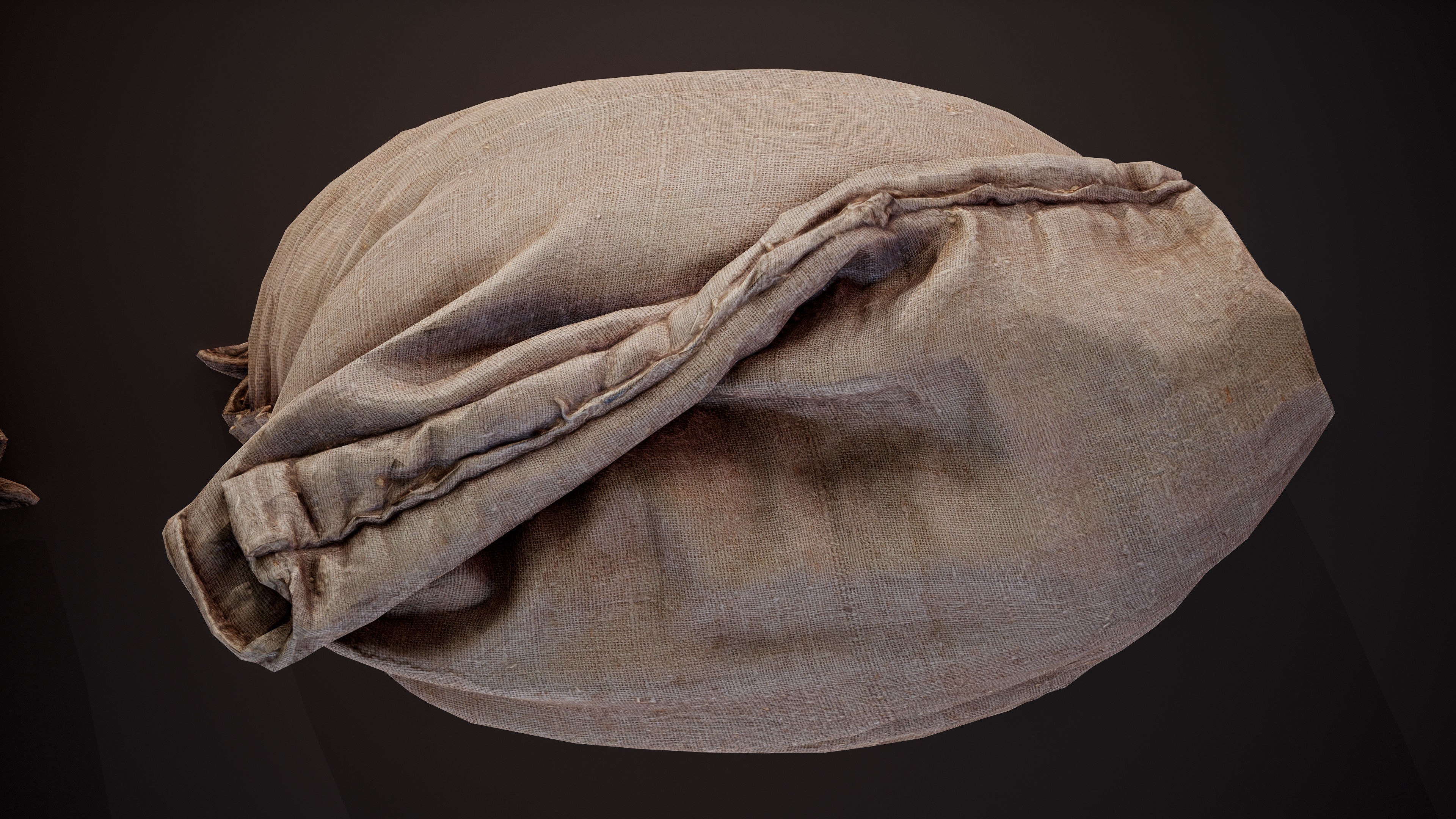Realistic old burlap bag 04 photo scan Low-poly 3D model_12