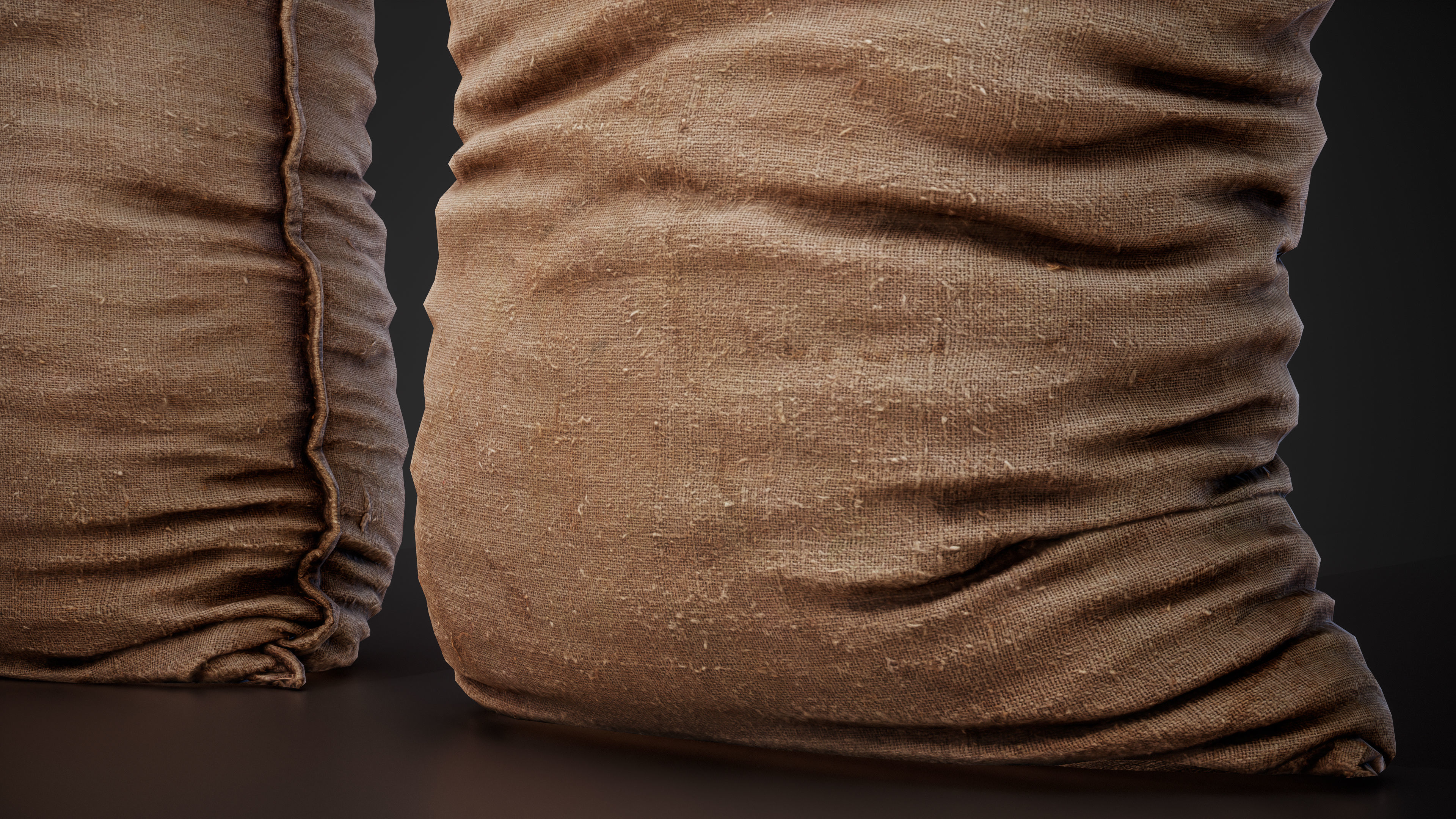 Realistic old burlap bag 04 photo scan Low-poly 3D model_7