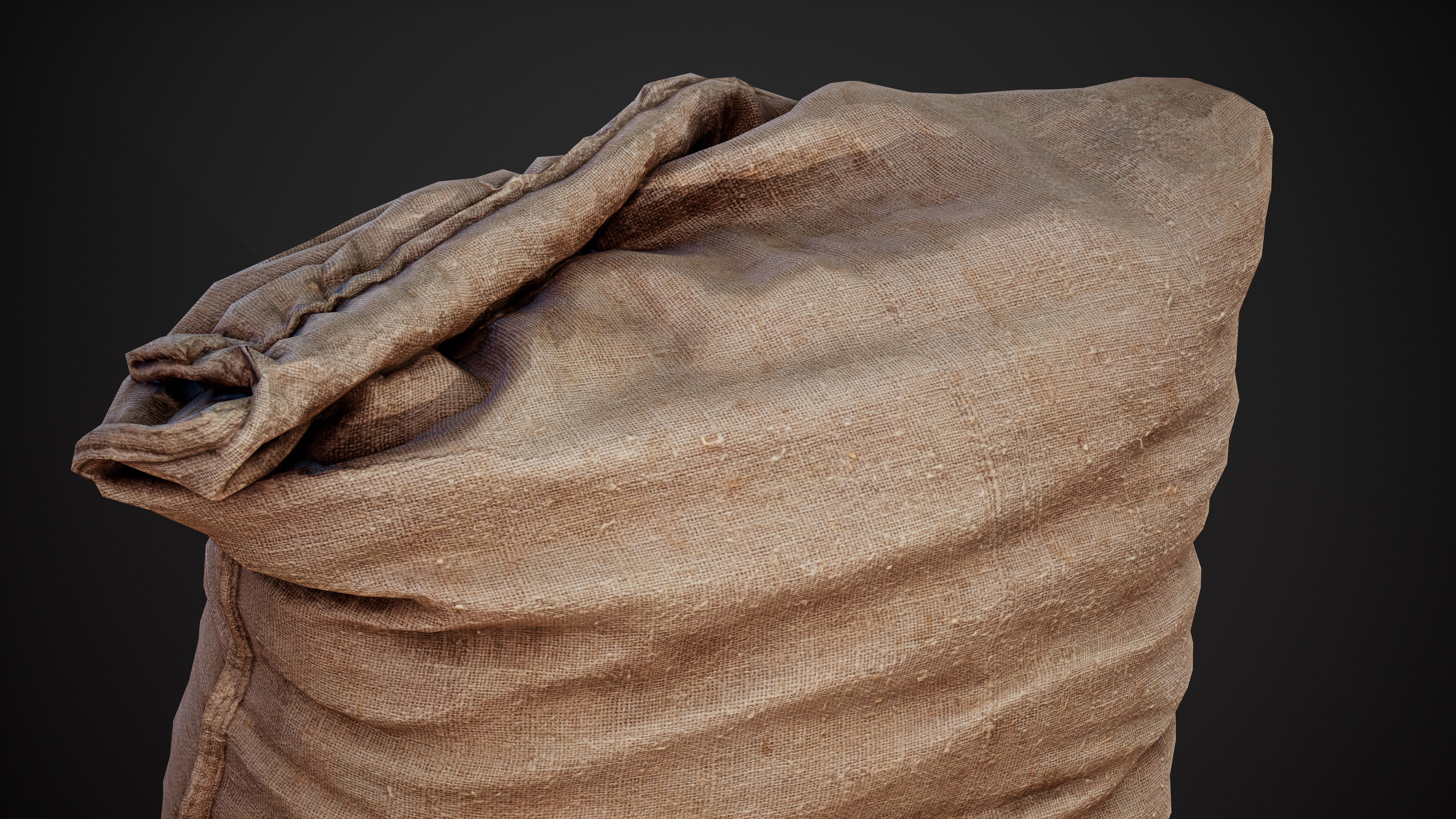 Realistic old burlap bag 04 photo scan Low-poly 3D model_11
