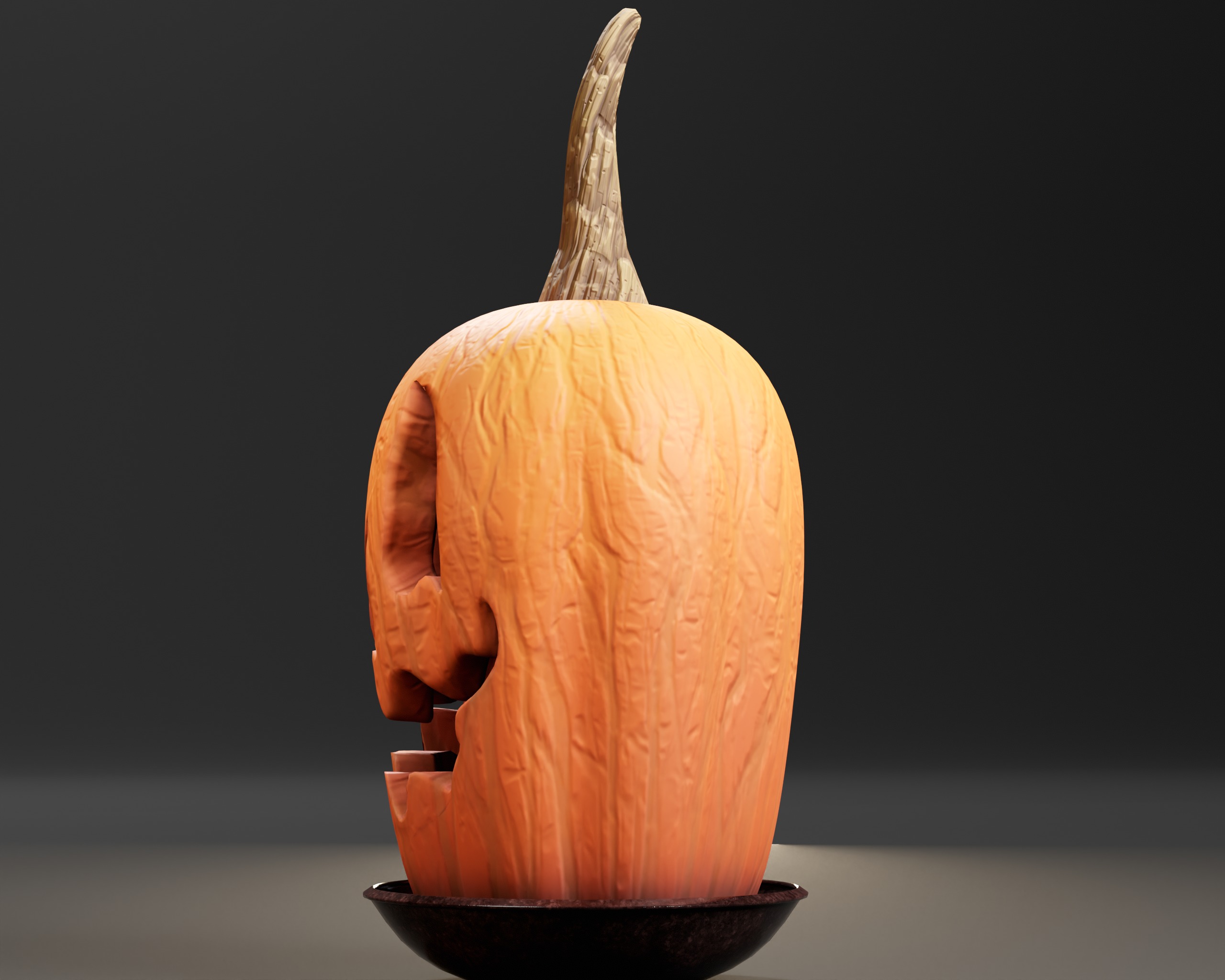 Halloween Big Carved Pumpkin Low-poly 3D model_12