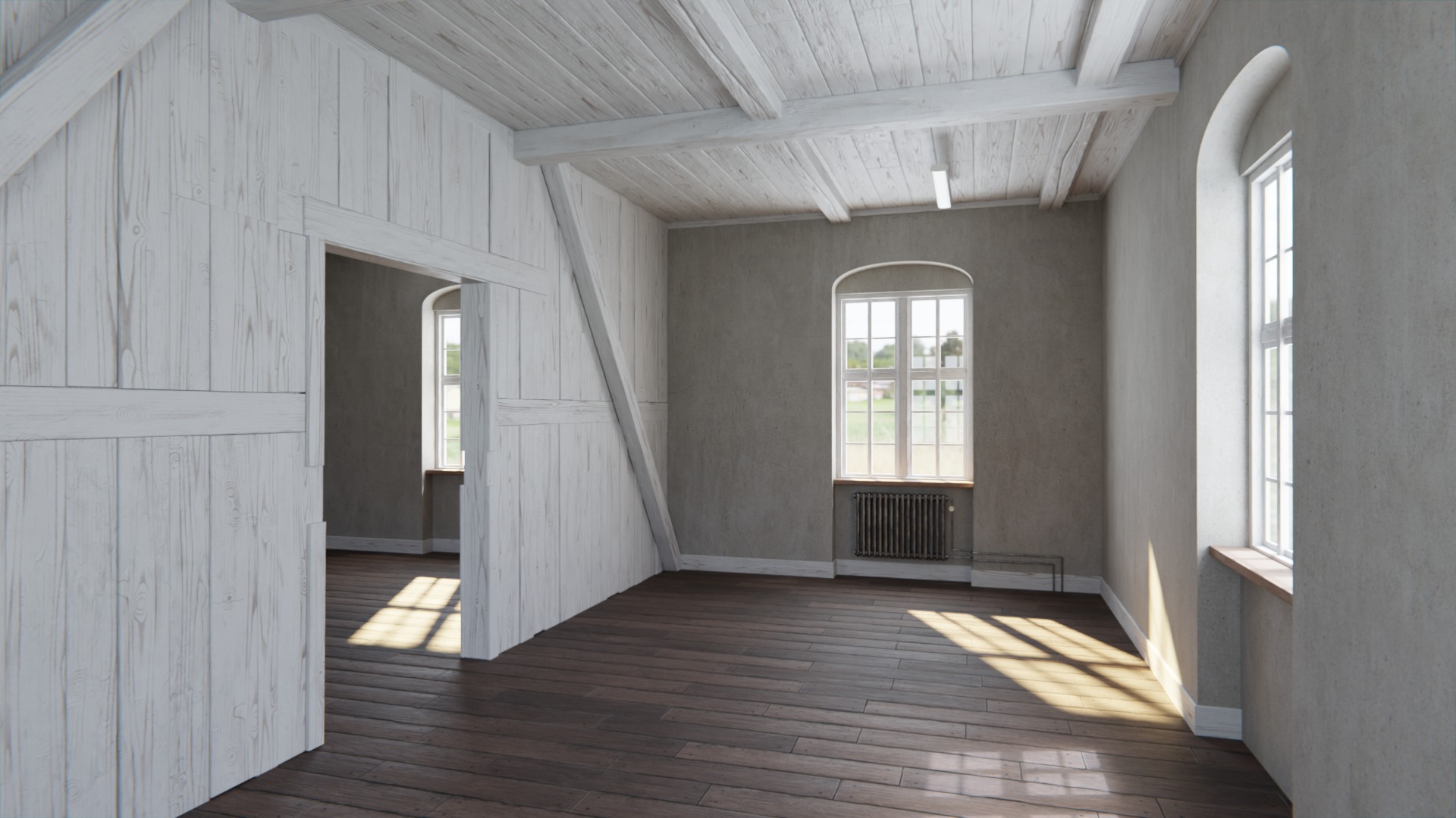 Old building interior 3D model_2