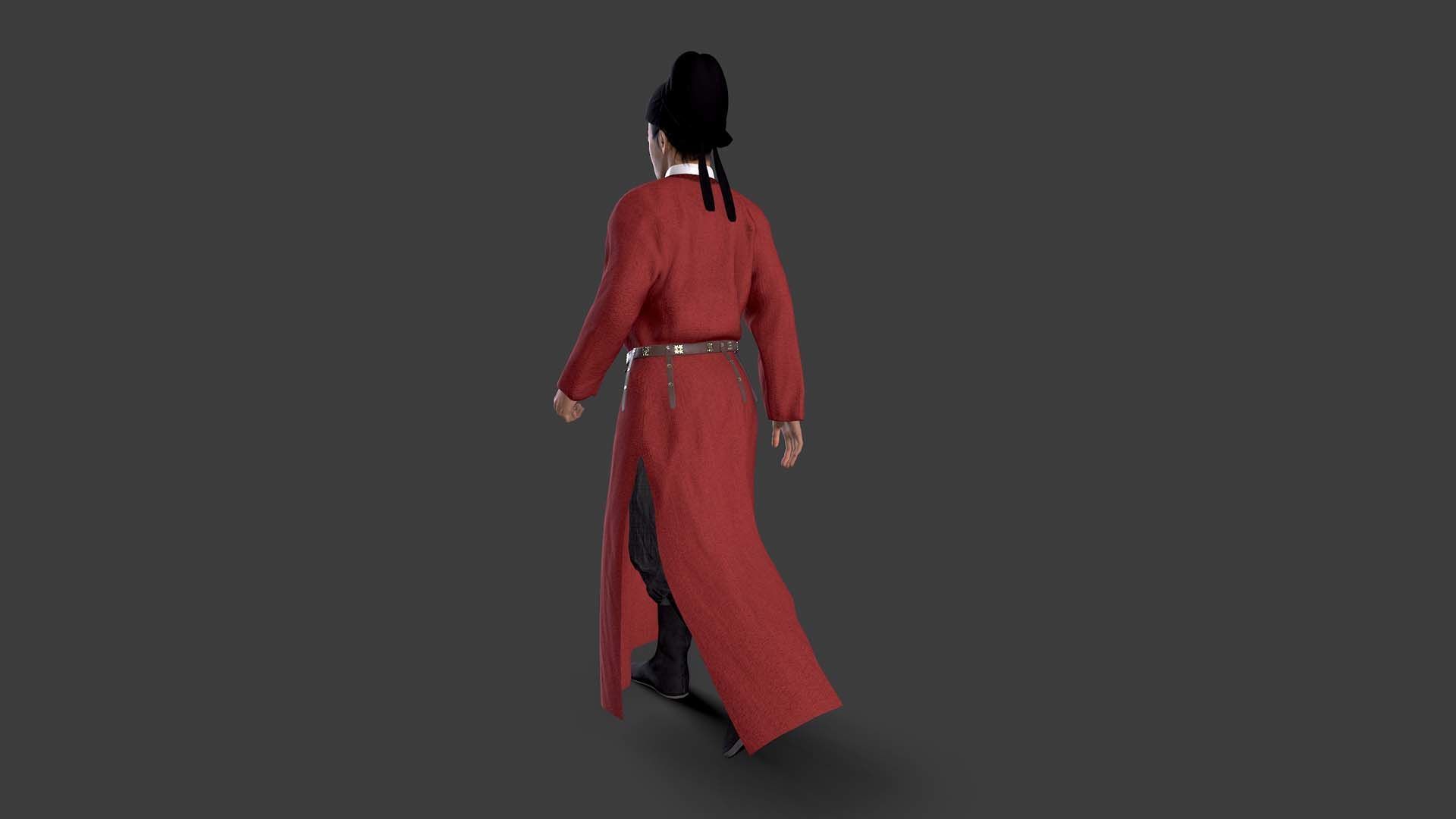 Tang Dynasty people Low-poly 3D model_6