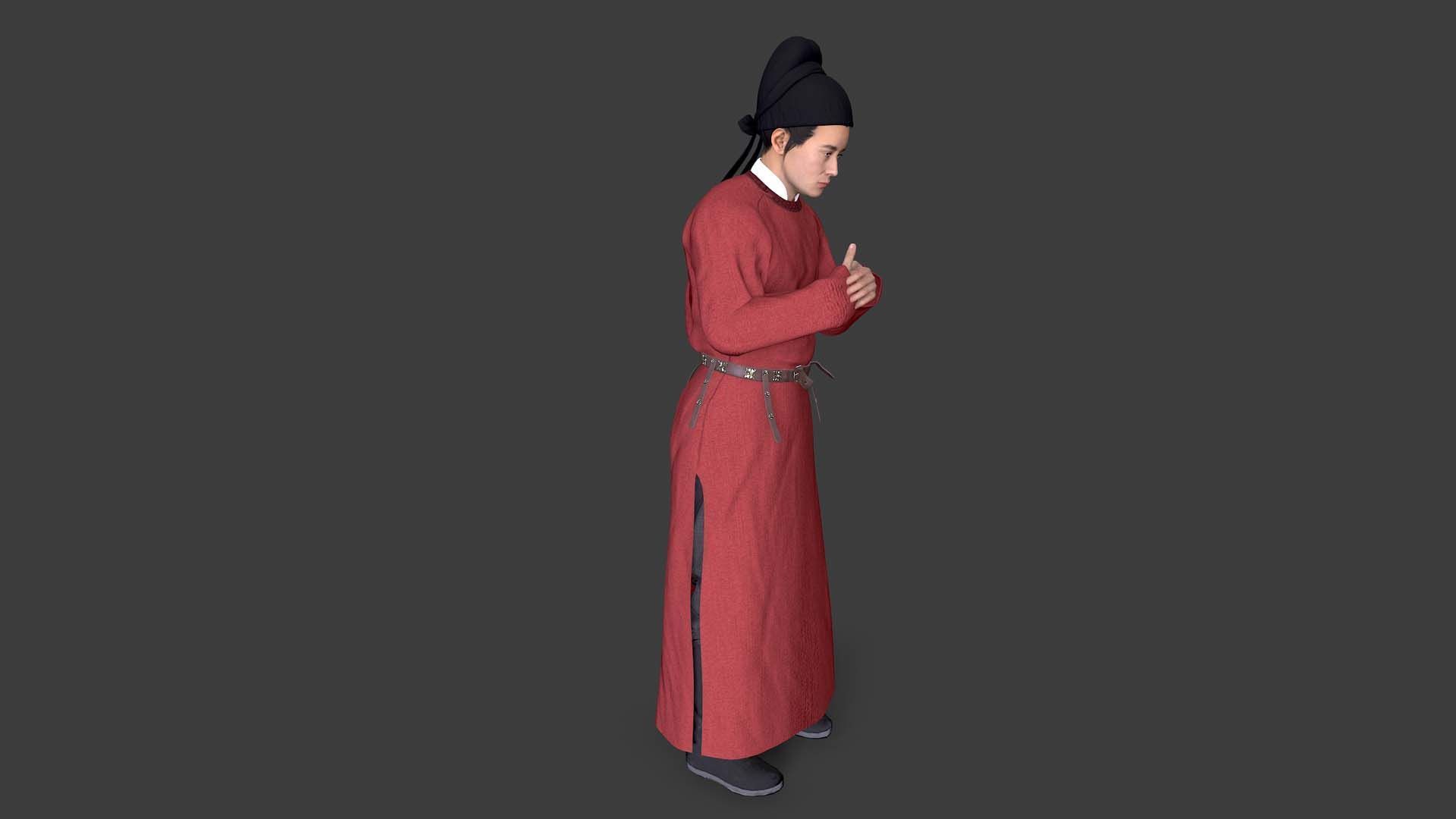 Tang Dynasty people Low-poly 3D model_11