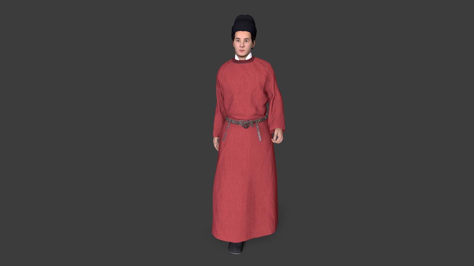 Tang Dynasty people Low-poly 3D model_3