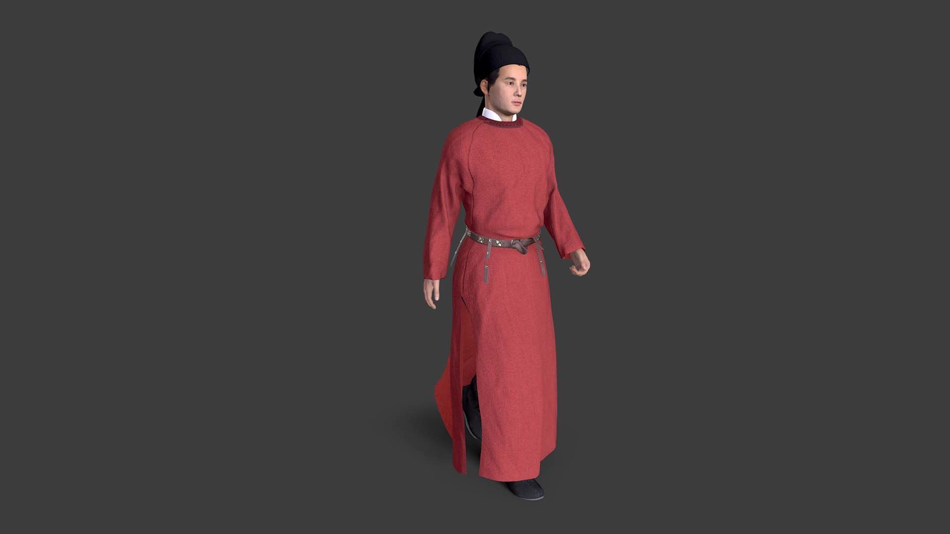 Tang Dynasty people Low-poly 3D model_4