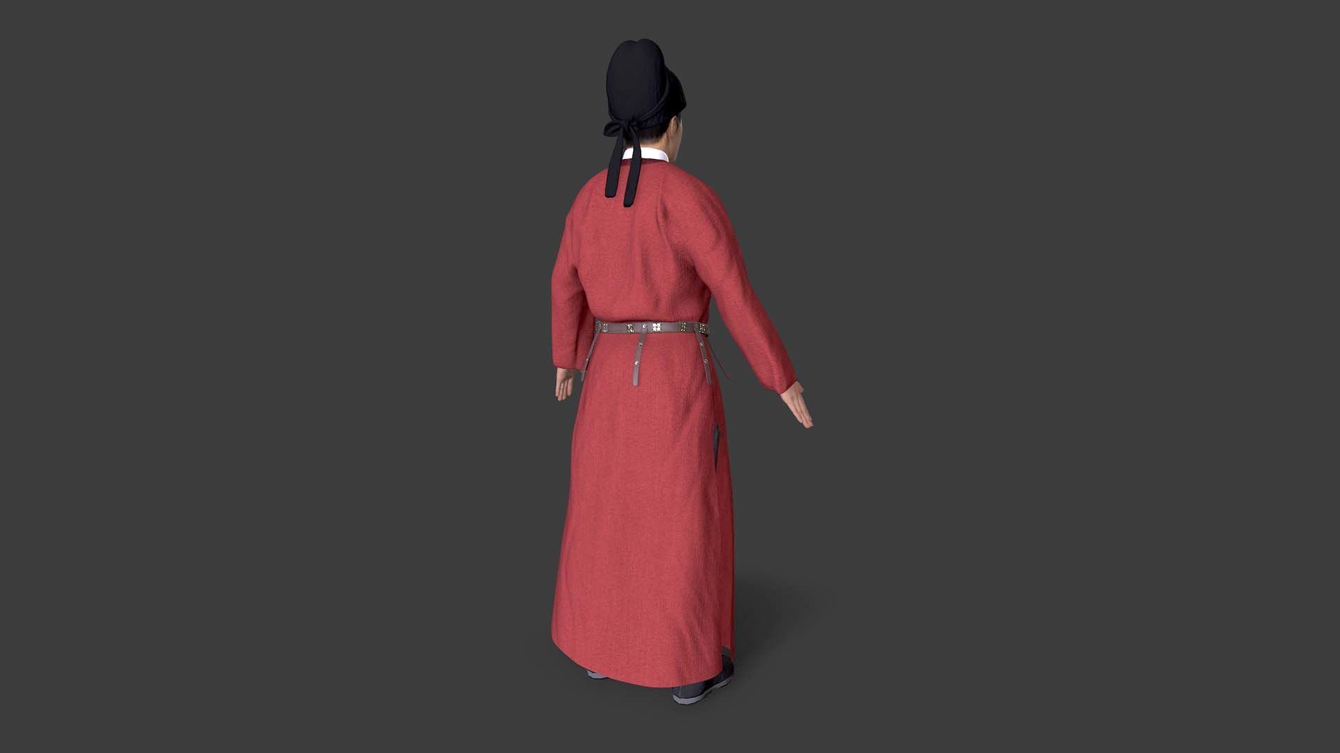 Tang Dynasty people Low-poly 3D model_2