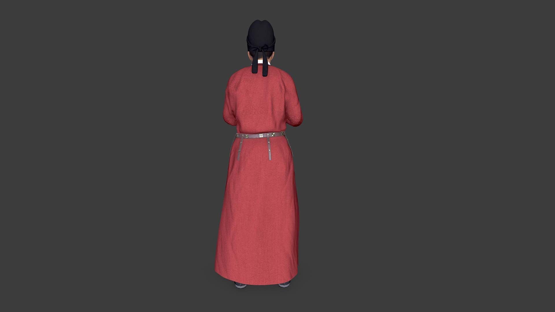 Tang Dynasty people Low-poly 3D model_9