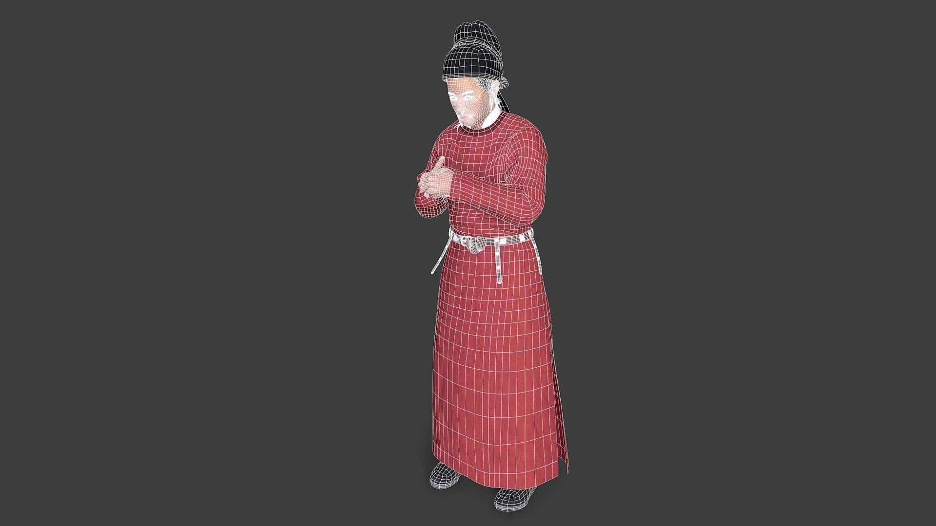 Tang Dynasty people Low-poly 3D model_13