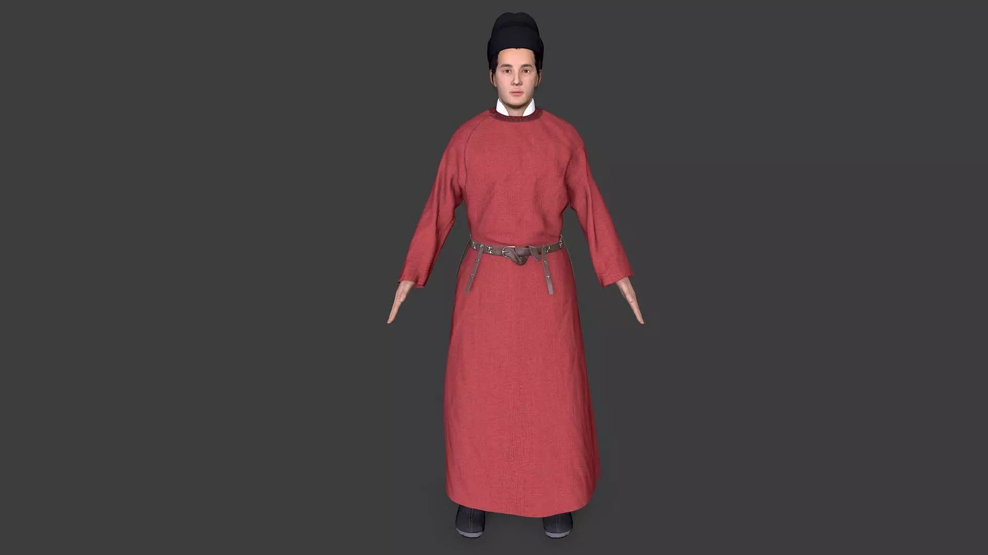 Tang Dynasty people Low-poly 3D model_0