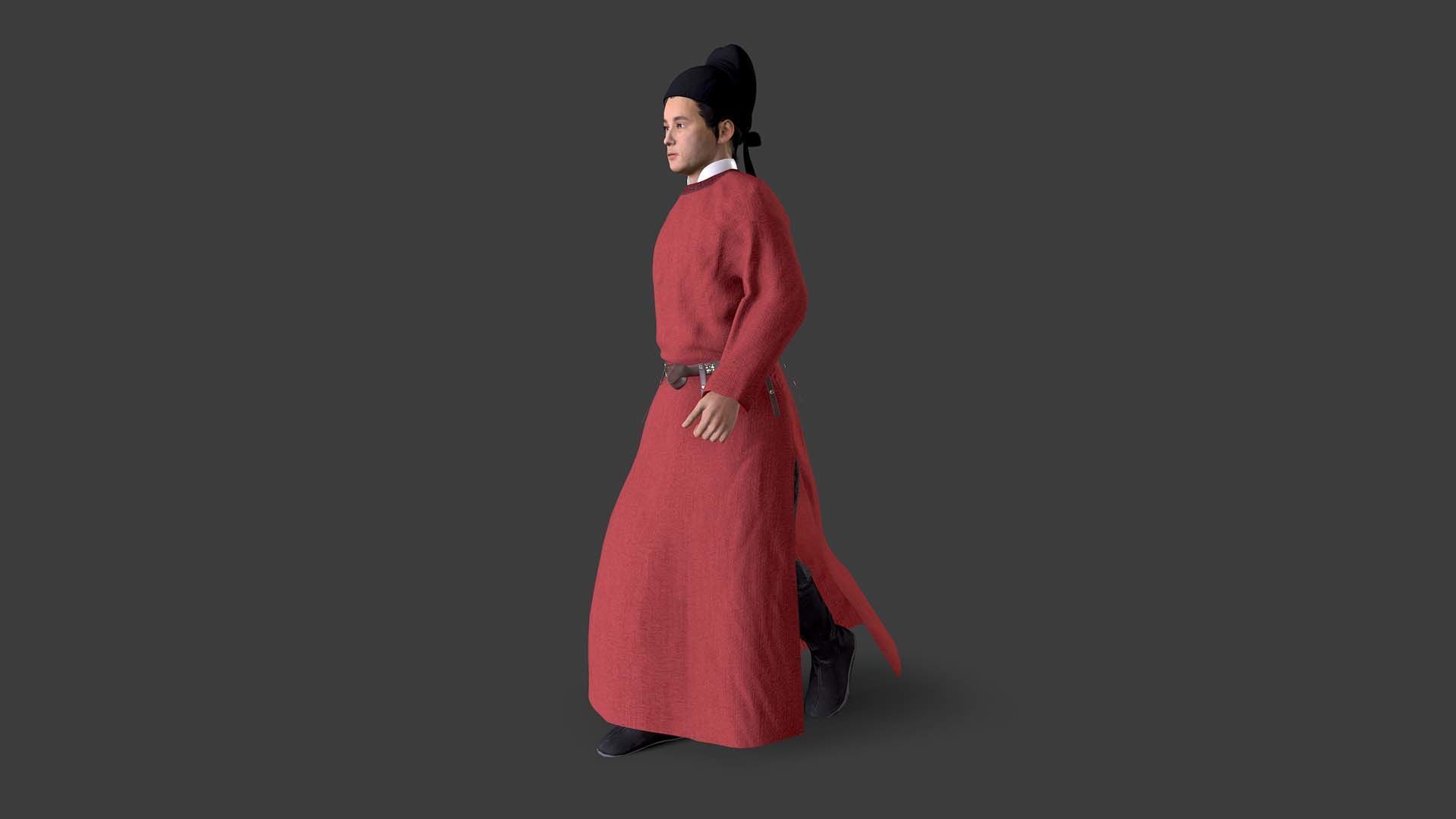 Tang Dynasty people Low-poly 3D model_5