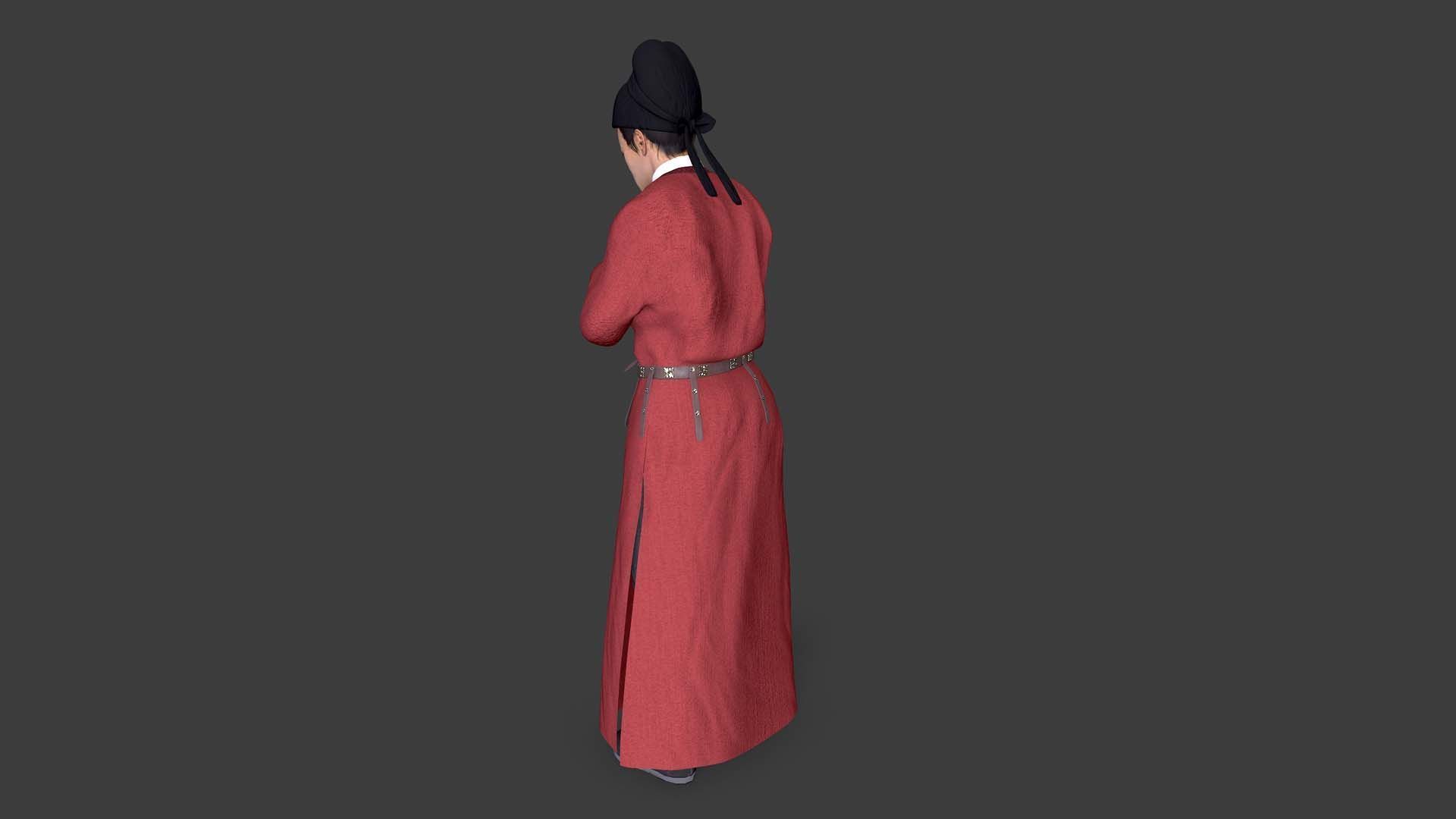 Tang Dynasty people Low-poly 3D model_8