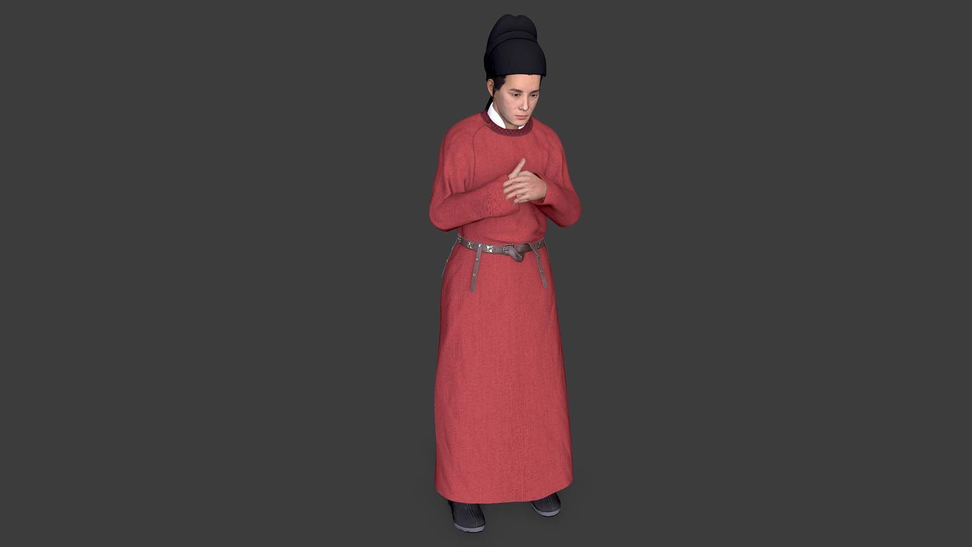 Tang Dynasty people Low-poly 3D model_12