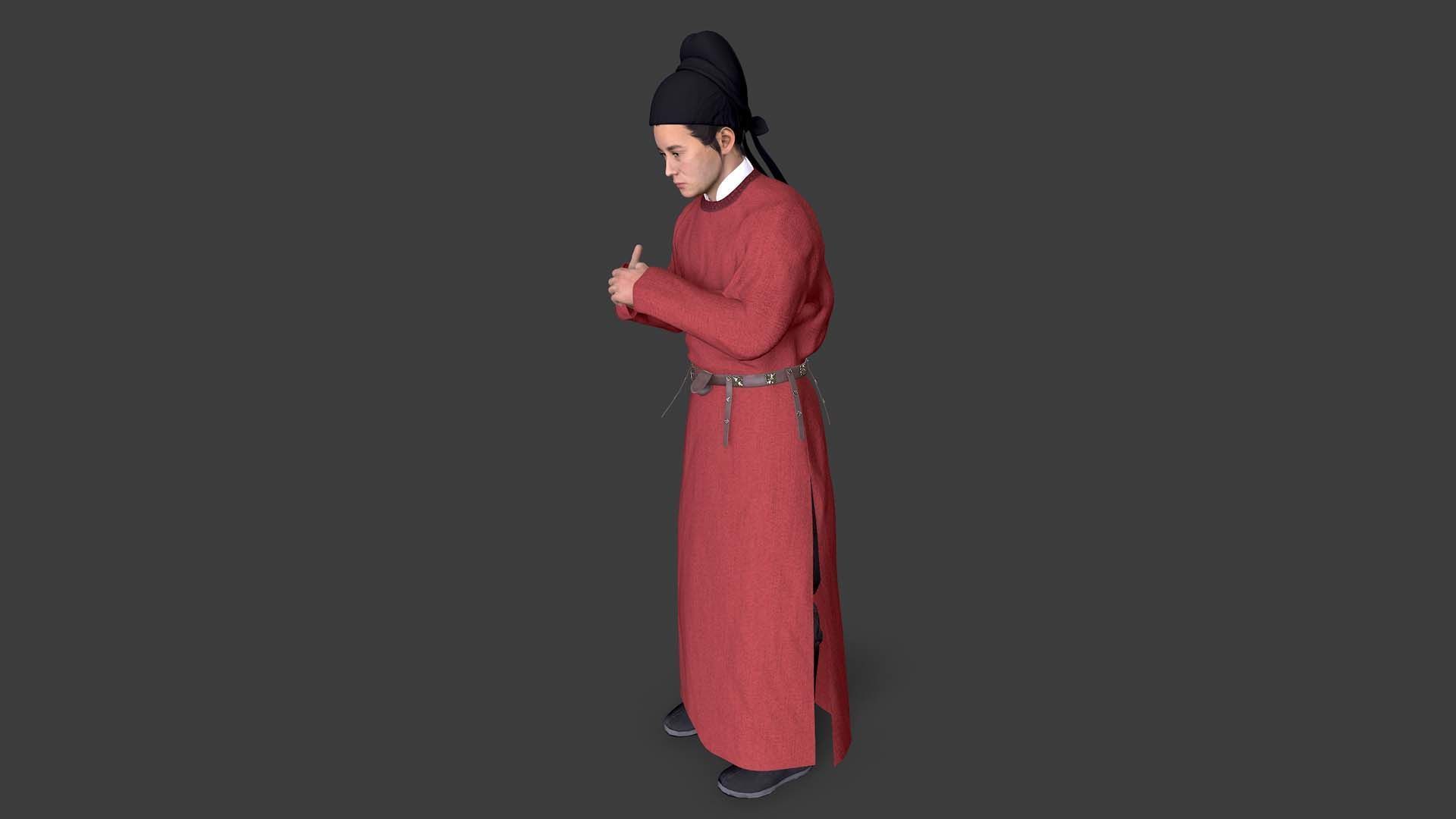 Tang Dynasty people Low-poly 3D model_7