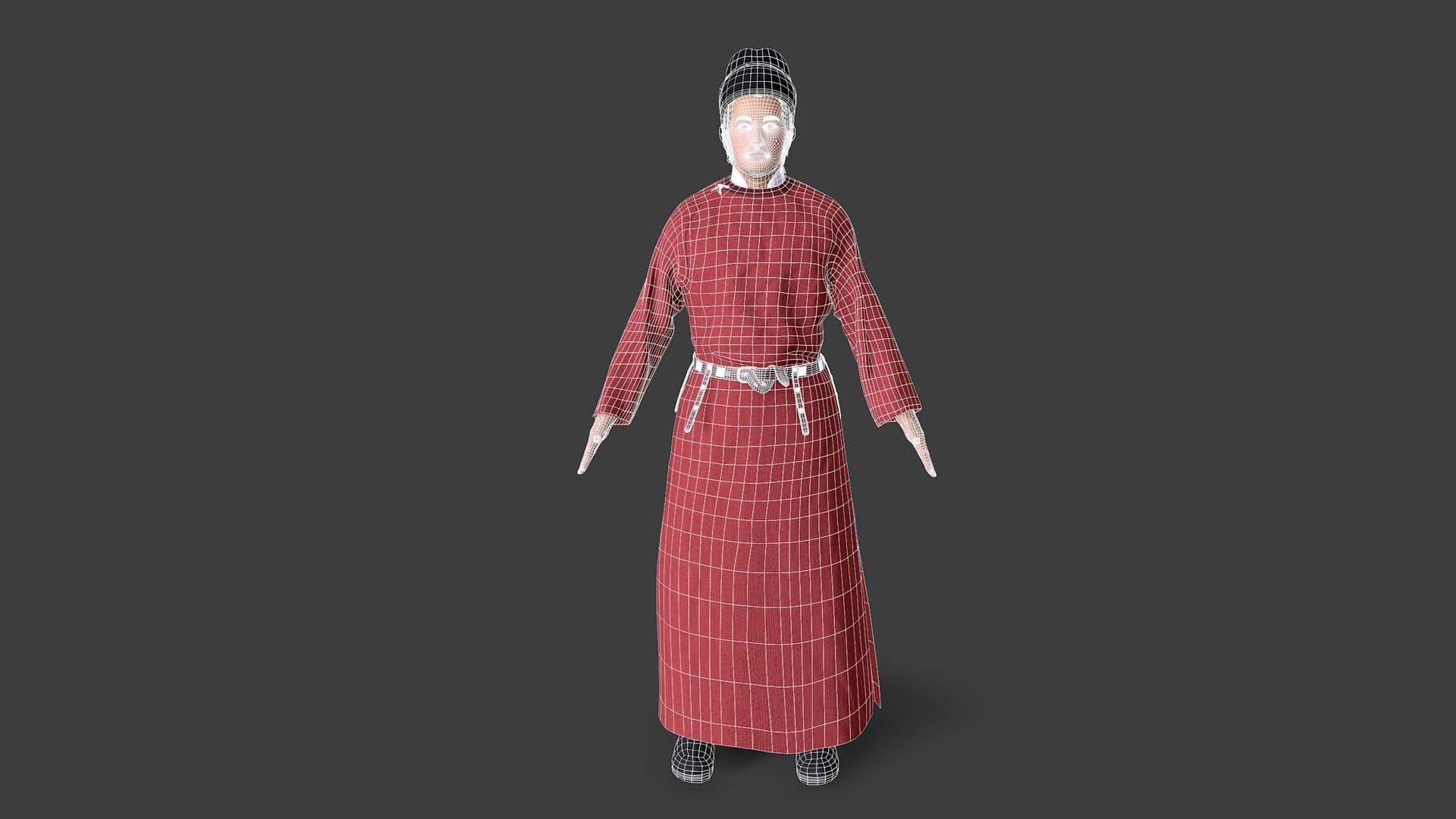 Tang Dynasty people Low-poly 3D model_14