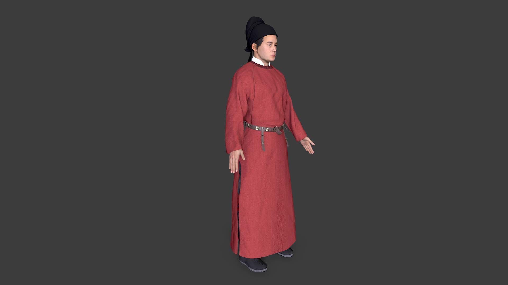 Tang Dynasty people Low-poly 3D model_1