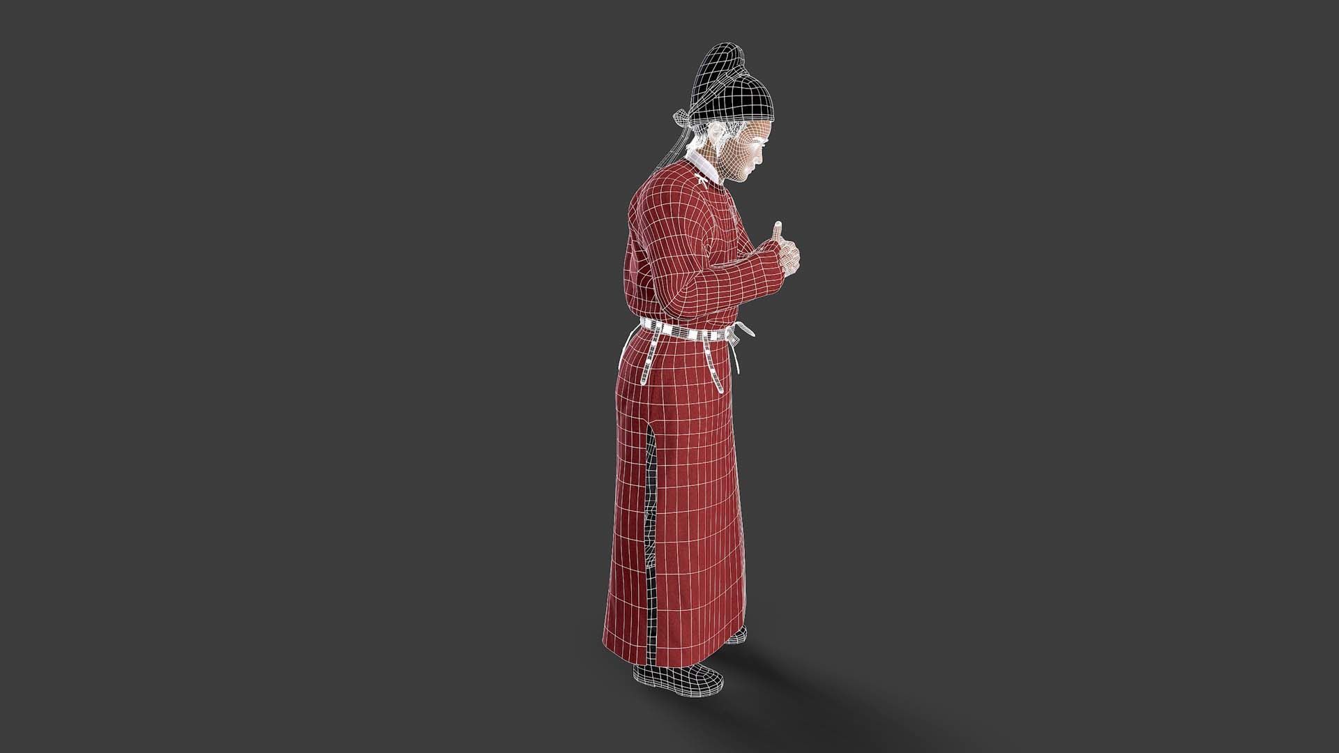 Tang Dynasty people Low-poly 3D model_15